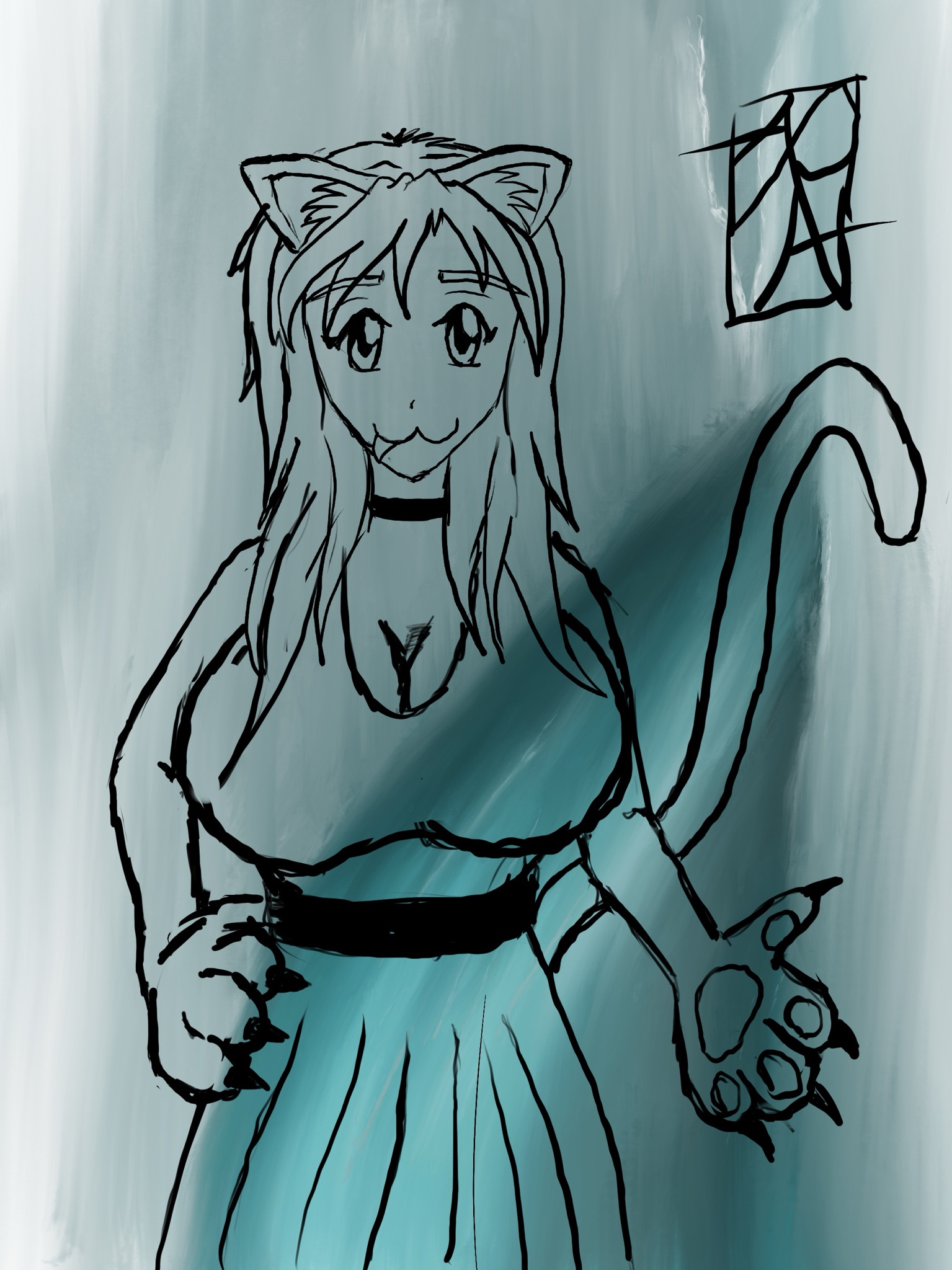 Day 168: Continuing my quest to draw big titty catgirls until I find my ultimate cosplay waifu.