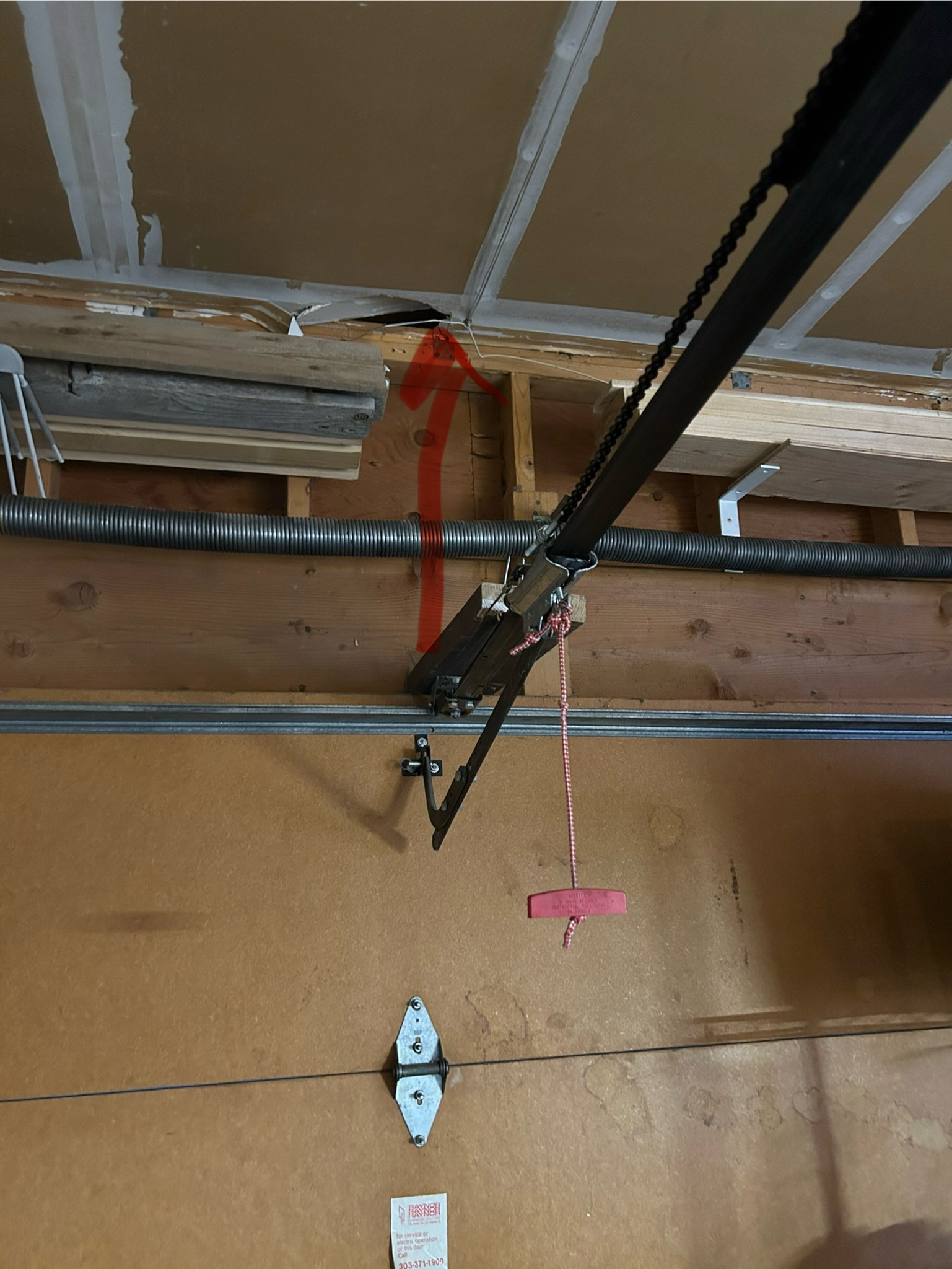 When your garage door support decides to take a dive after being poorly nailed to the ceiling