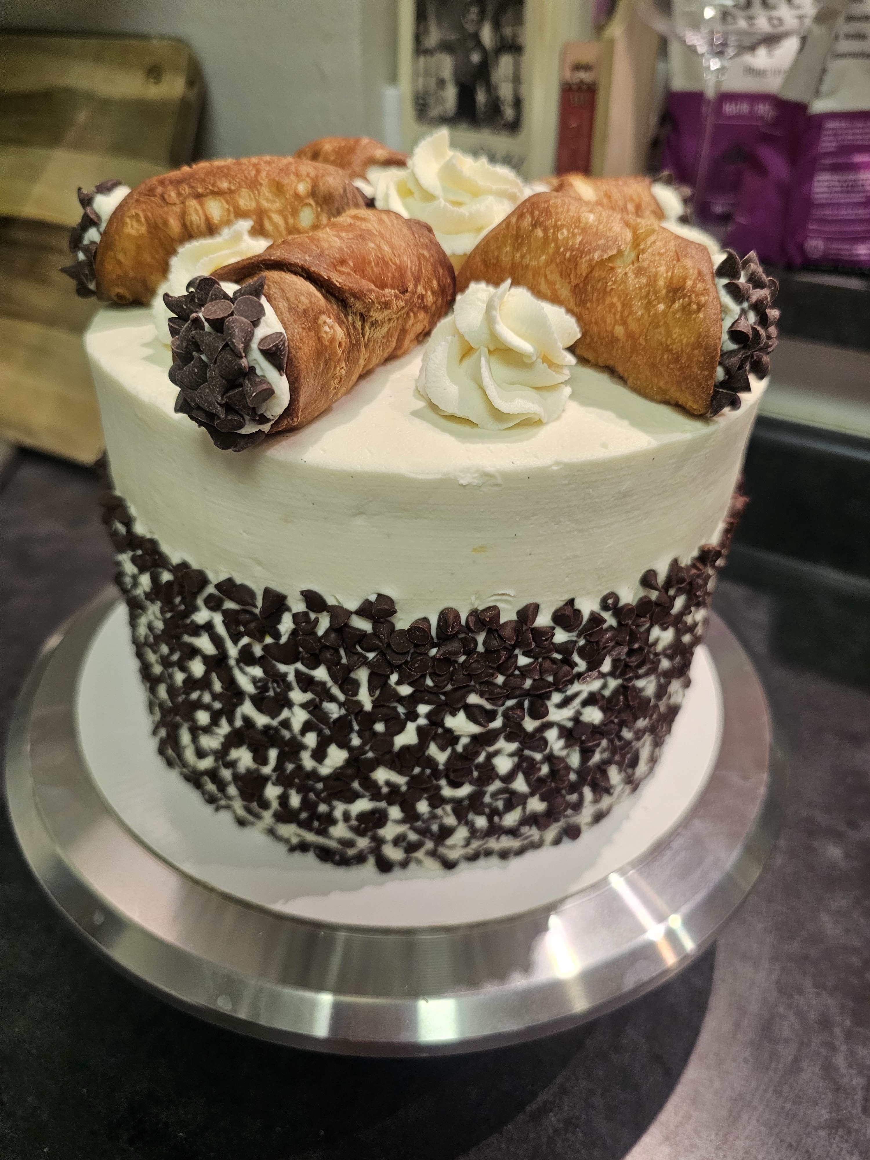 It's My Cake Day! Check Out This Delicious Cannoli Cake I Made.