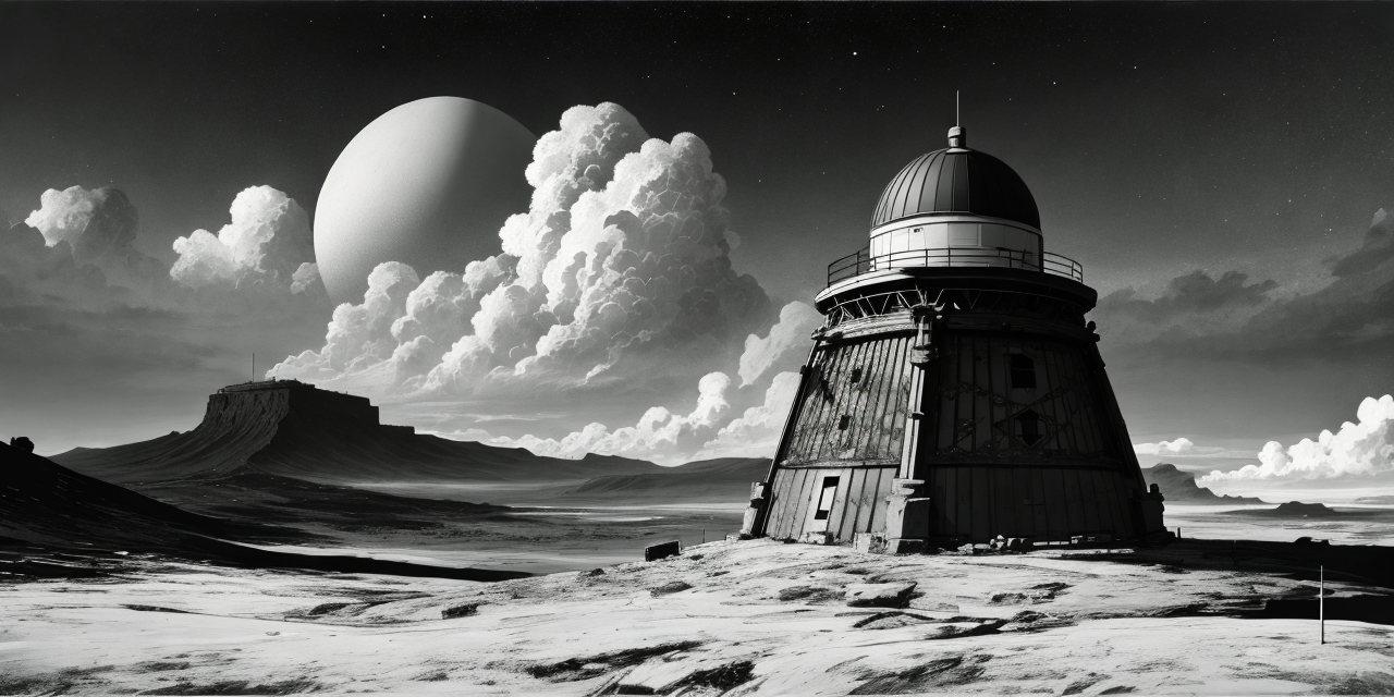 A Solitary Observatory on an Alien World: Humanity's Quest for Cosmic Knowledge