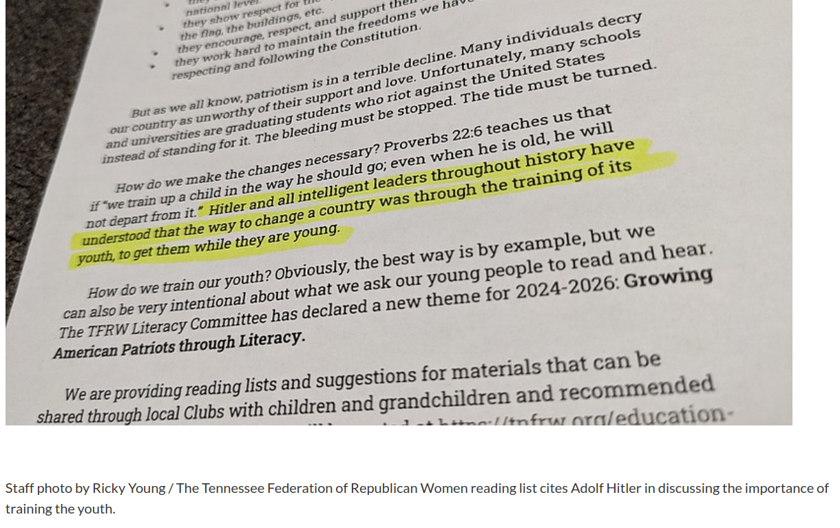 Ah yes! The Tennessee Federation of Republican Women: Nurturing American Patriots Through Literacy.