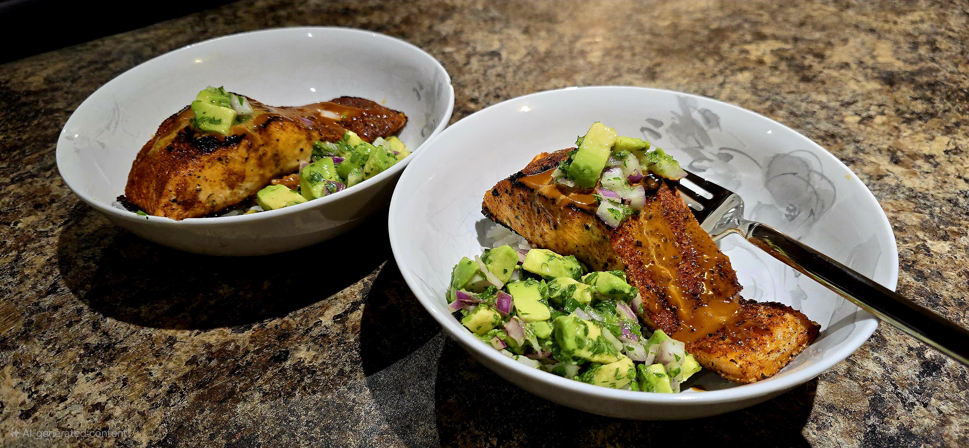 Zesty Chili Lime Salmon Topped with Fresh Avocado Salsa