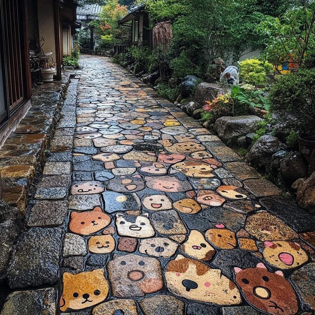 Charming cobblestone street that captures the essence of quaintness