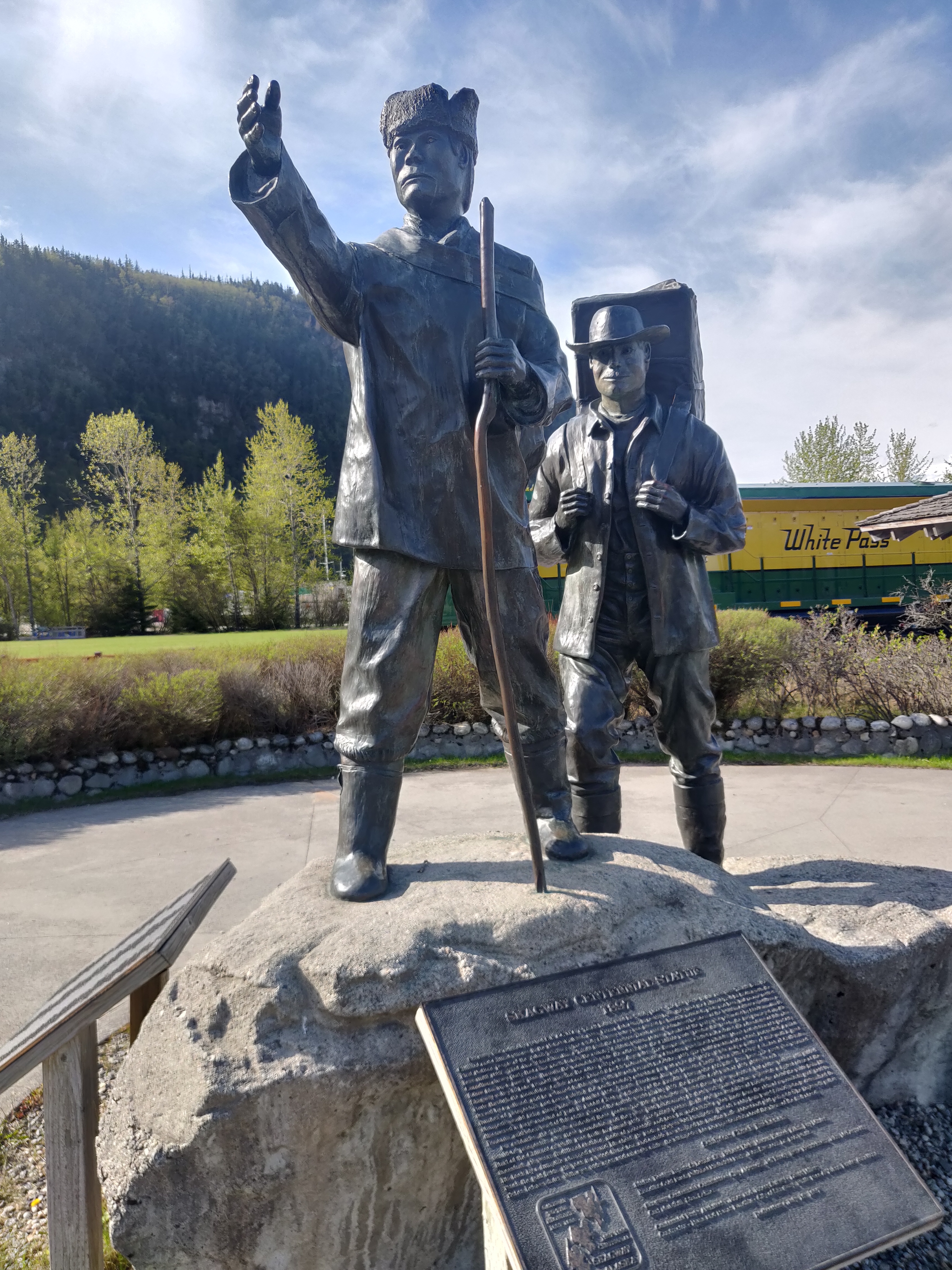 Celebrating the Skagway Centennial Statue in Alaska