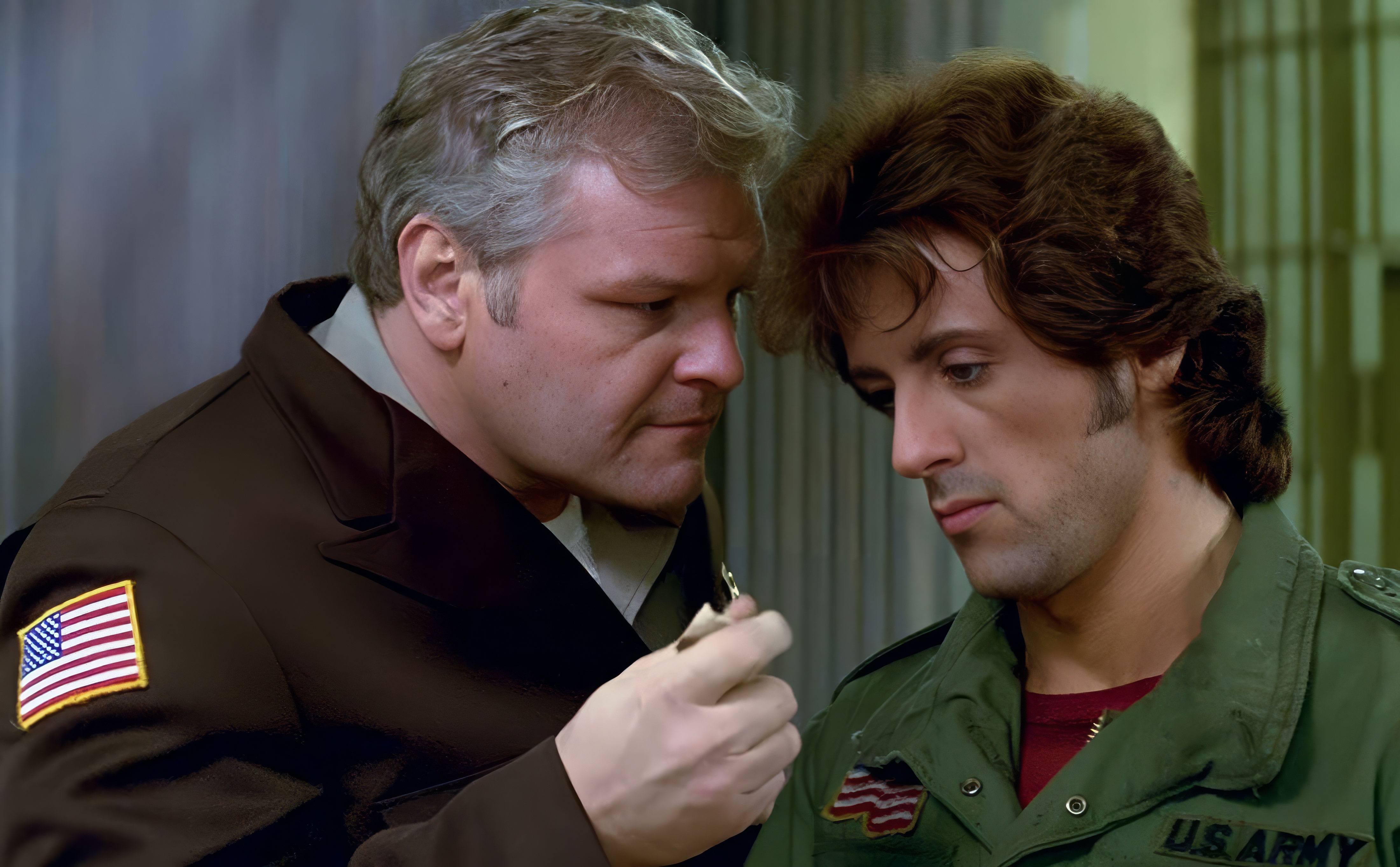 A Classic Duo: Brian Dennehy and Sylvester Stallone in First Blood (1982)