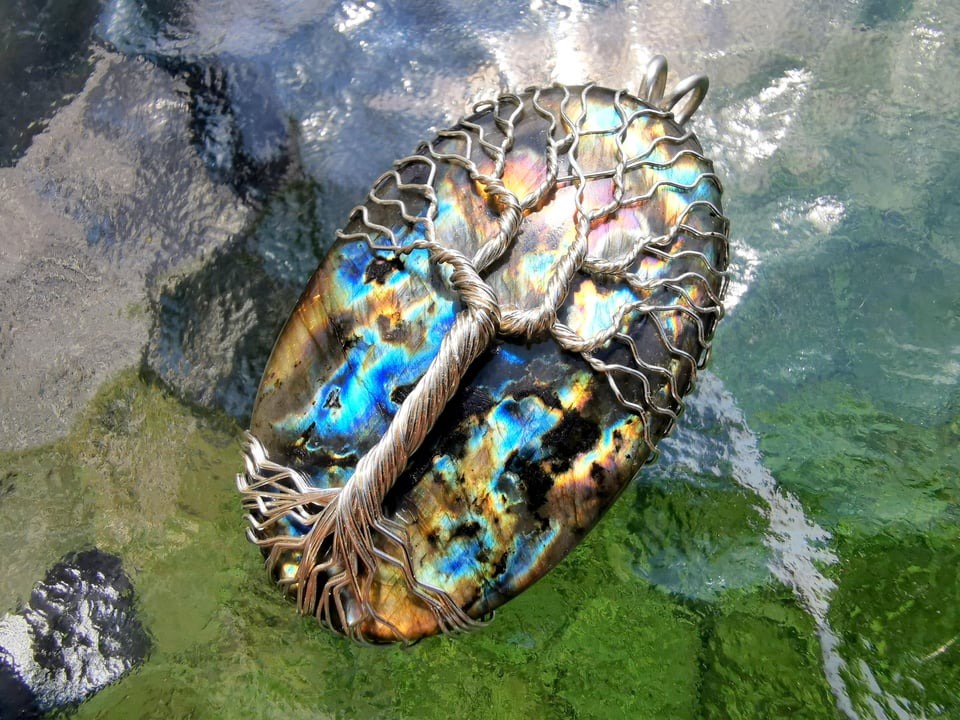 Check Out My Colorful Labradorite Tree Pendant!