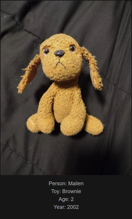 Day 820: Here's your daily reminder to check out my website www.saidtheskinhorse.com, where we celebrate our cherished childhood toys. Meet Brownie, our latest addition!