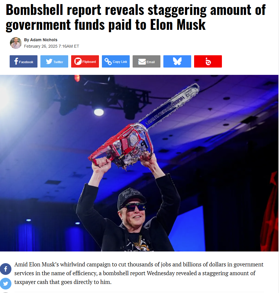 Shocking Report Uncovers Massive Government Payments to Elon Musk