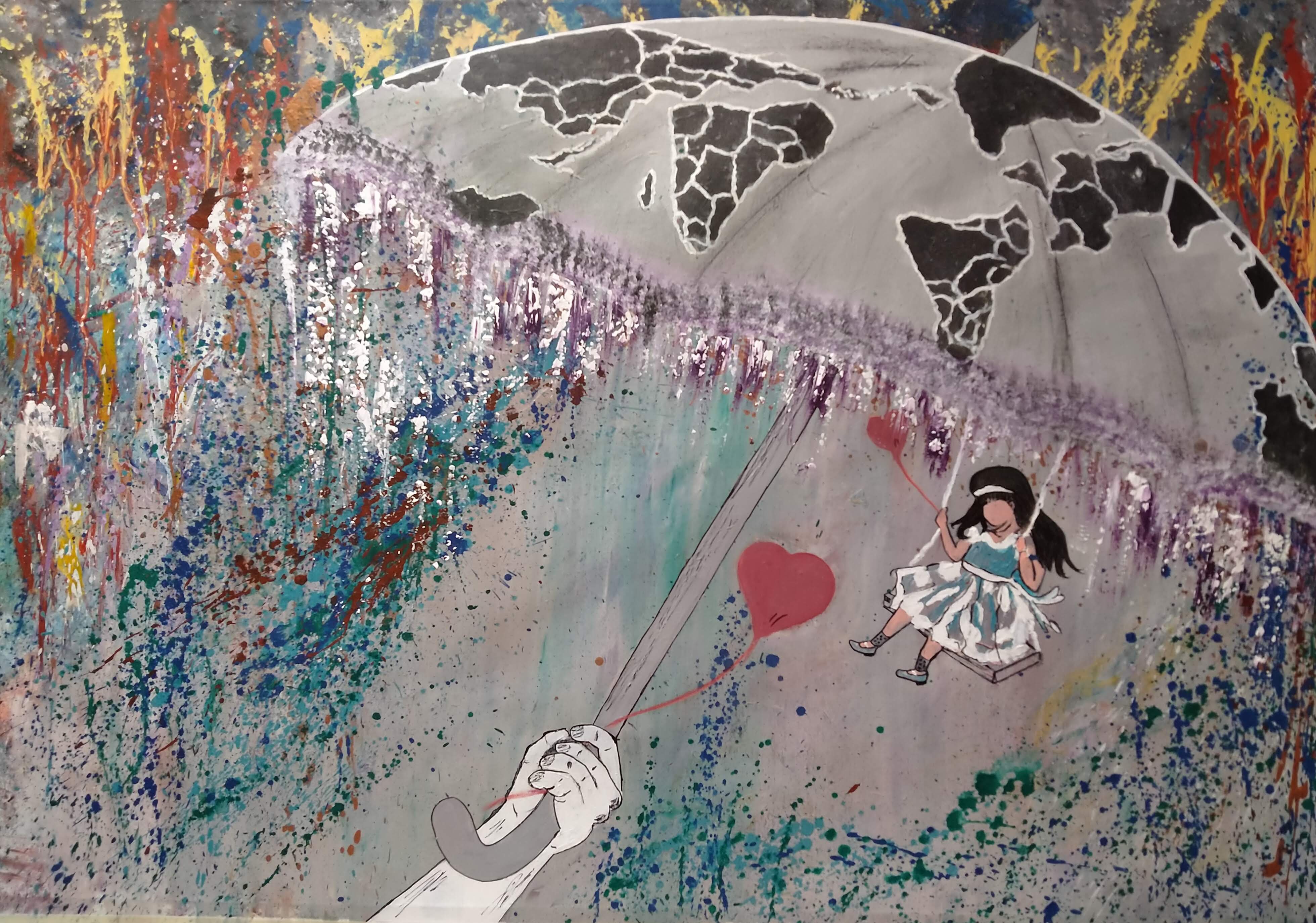 Unveiling 'Beti': A Painting of a Father's Love and Protection