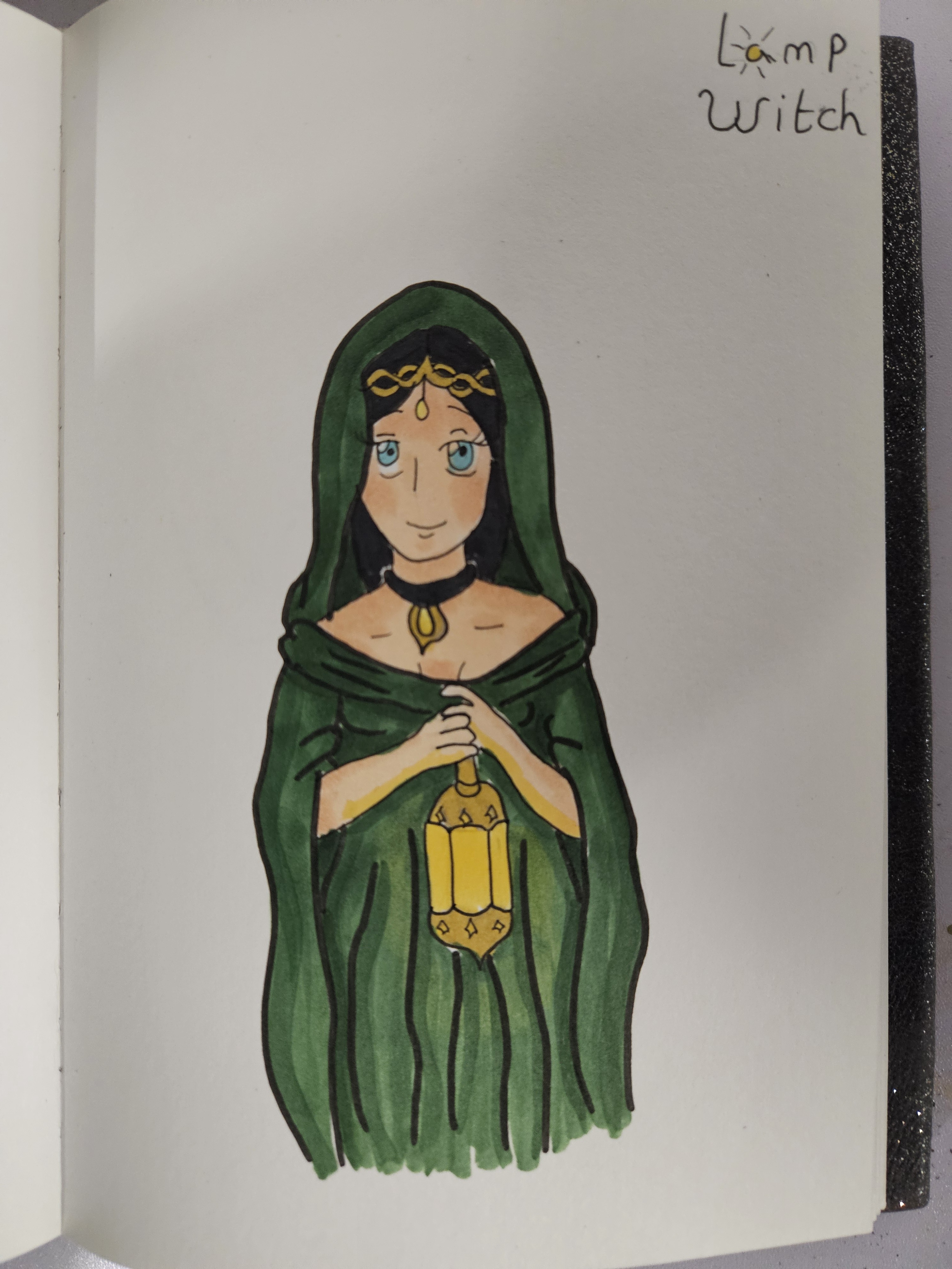 Witchtober Day 25: The Enchanting Lamp Witch