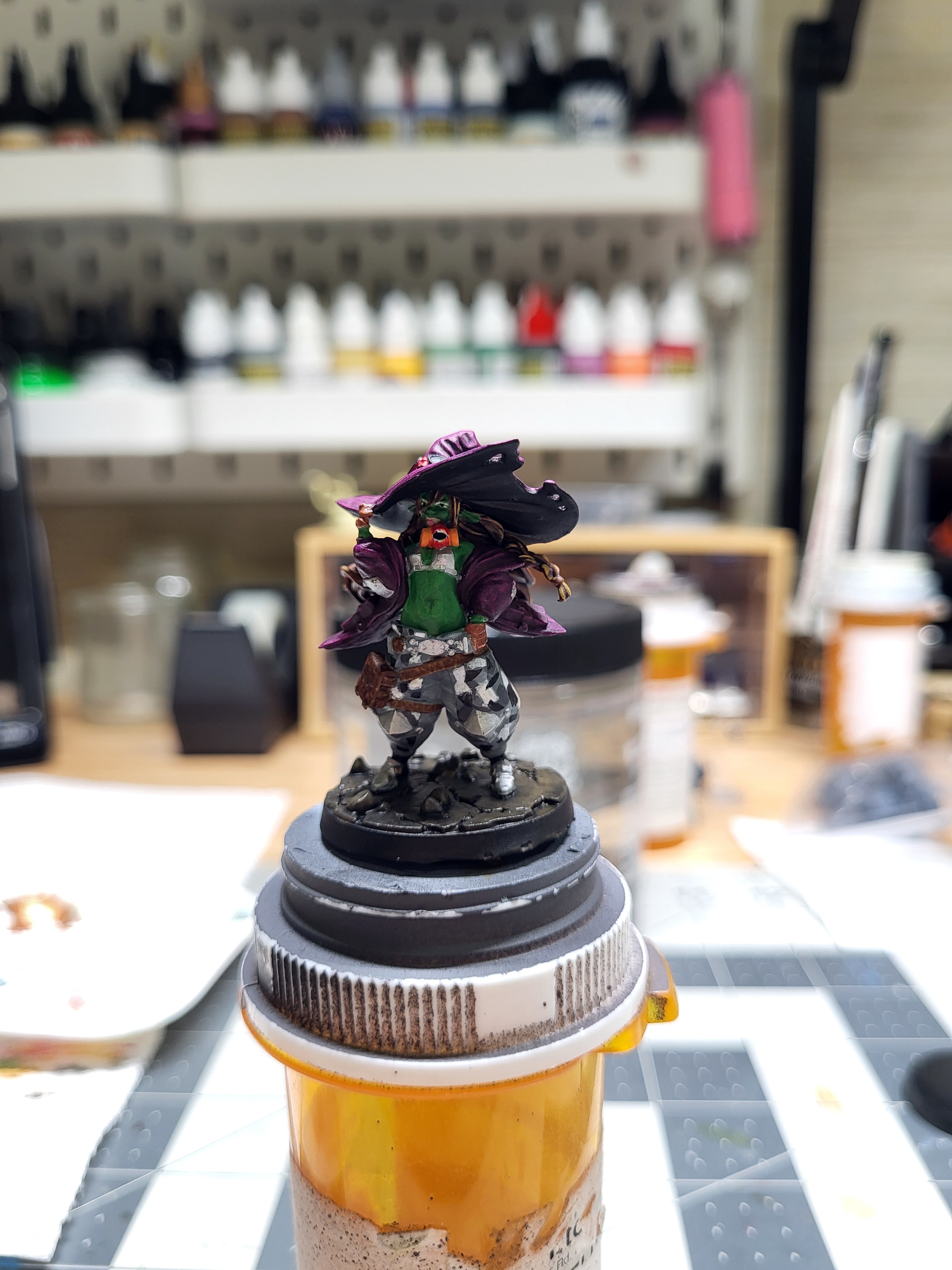 Just Finished Painting Some Miniatures: A Goblin Wizard and an Uktena!