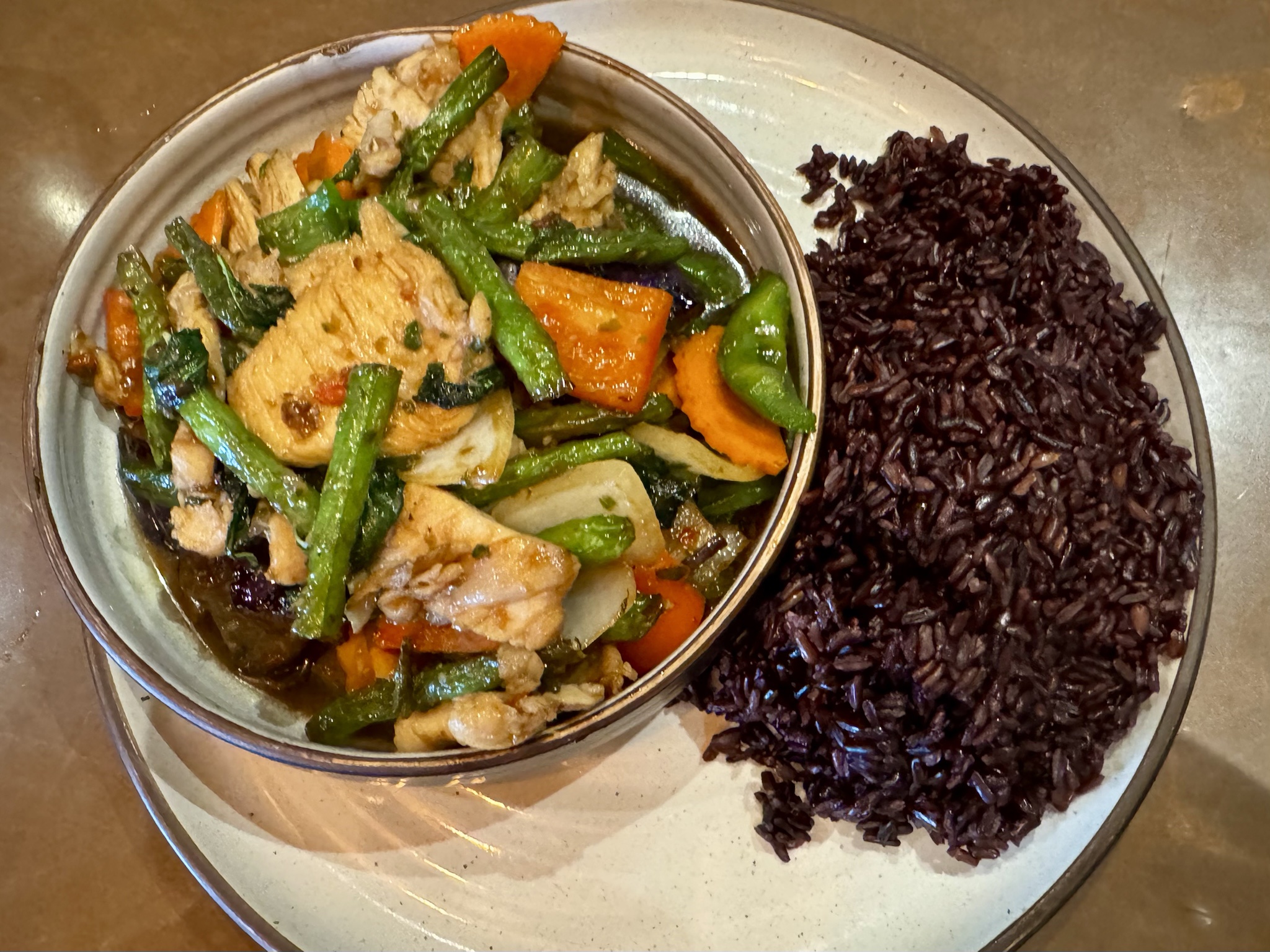 Delicious Thai Stir Fry with a Twist of Brown and Black Rice