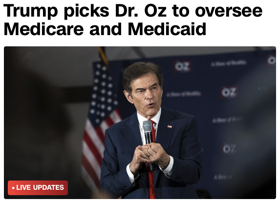 Wait, Dr. Oz is in this?