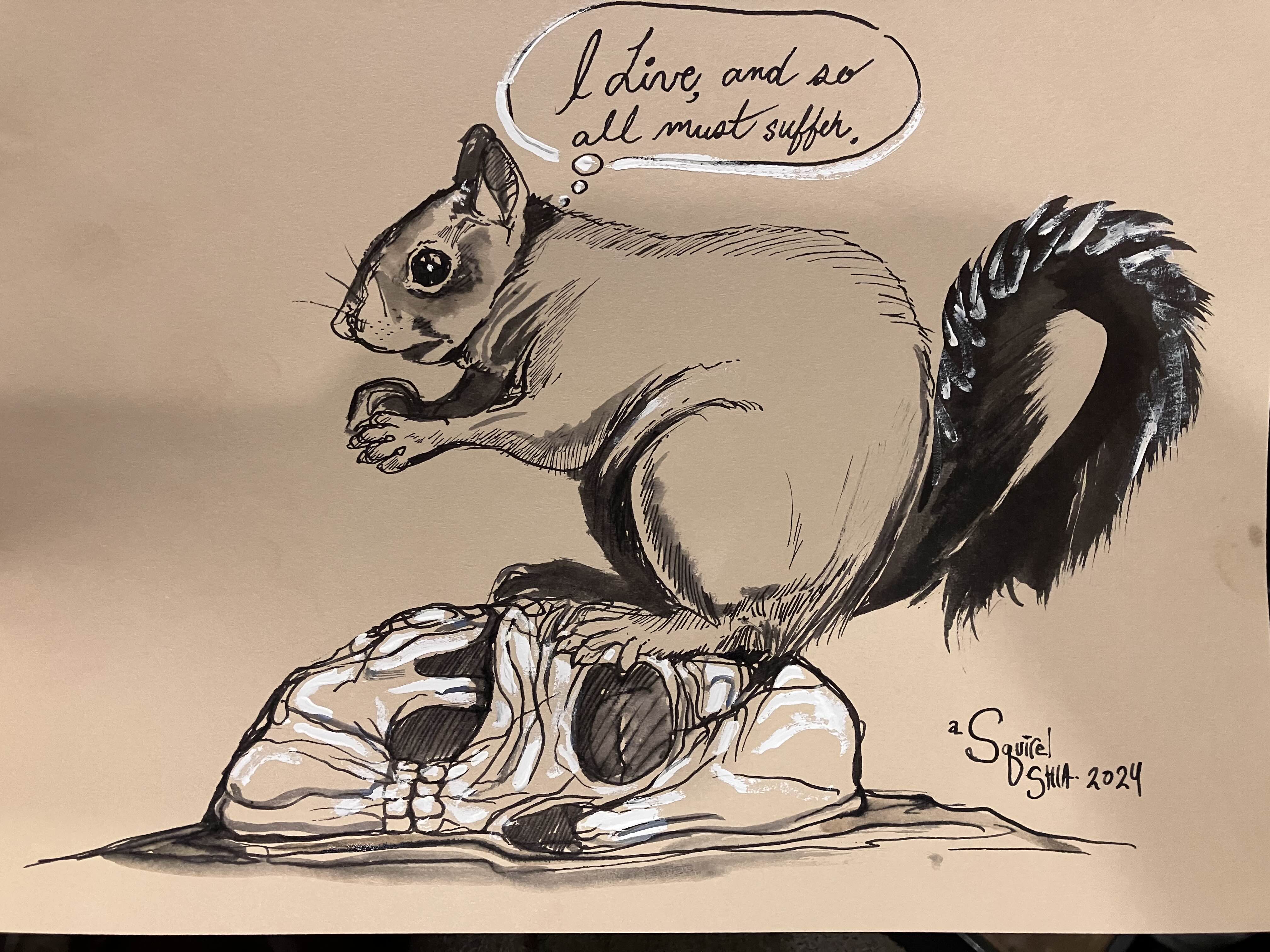 Day 23 of Art: The Mighty Squirrel Takes Center Stage
