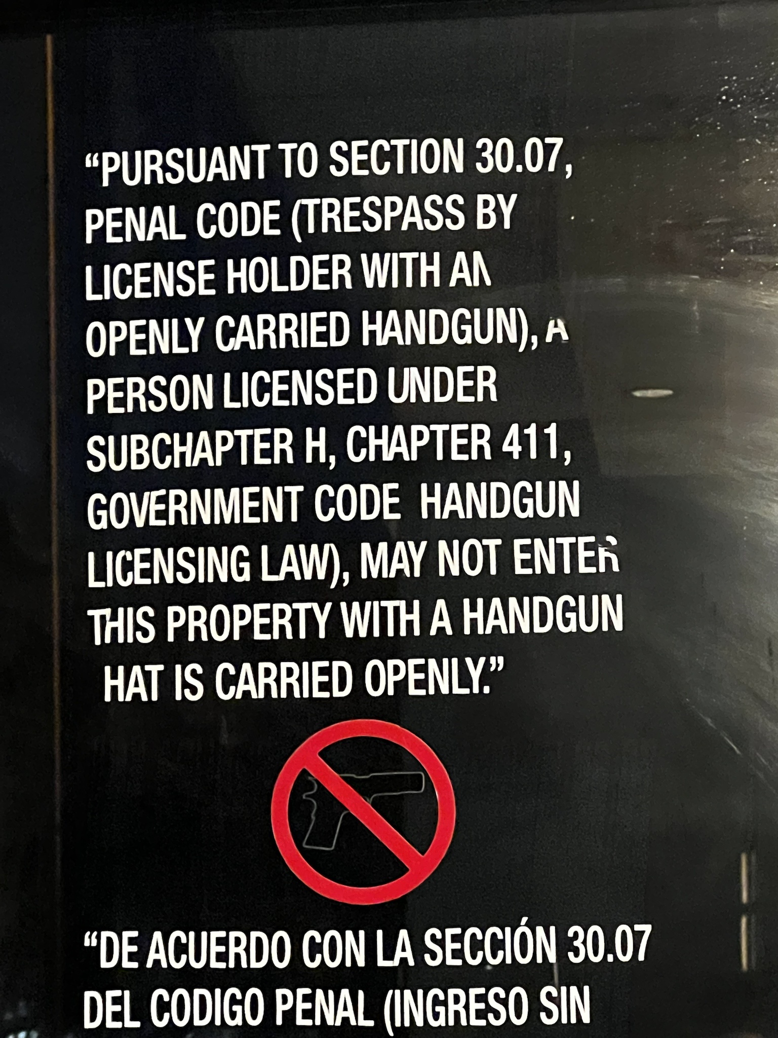 In Texas, someone scratched off the 'T' and now it hilariously reads 'handgun hat'!