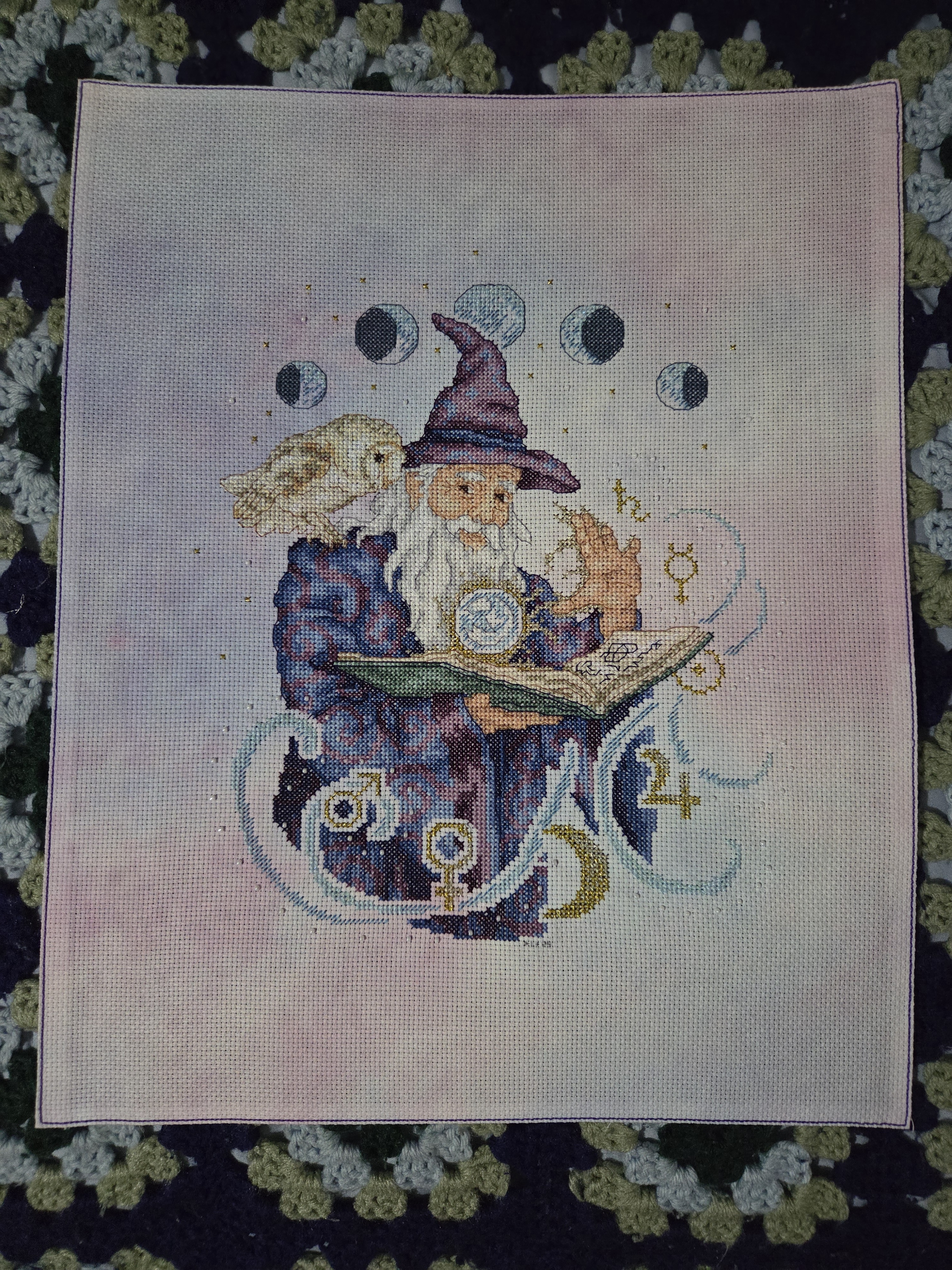 Enchanting Wizard Portrait Cross Stitch Art