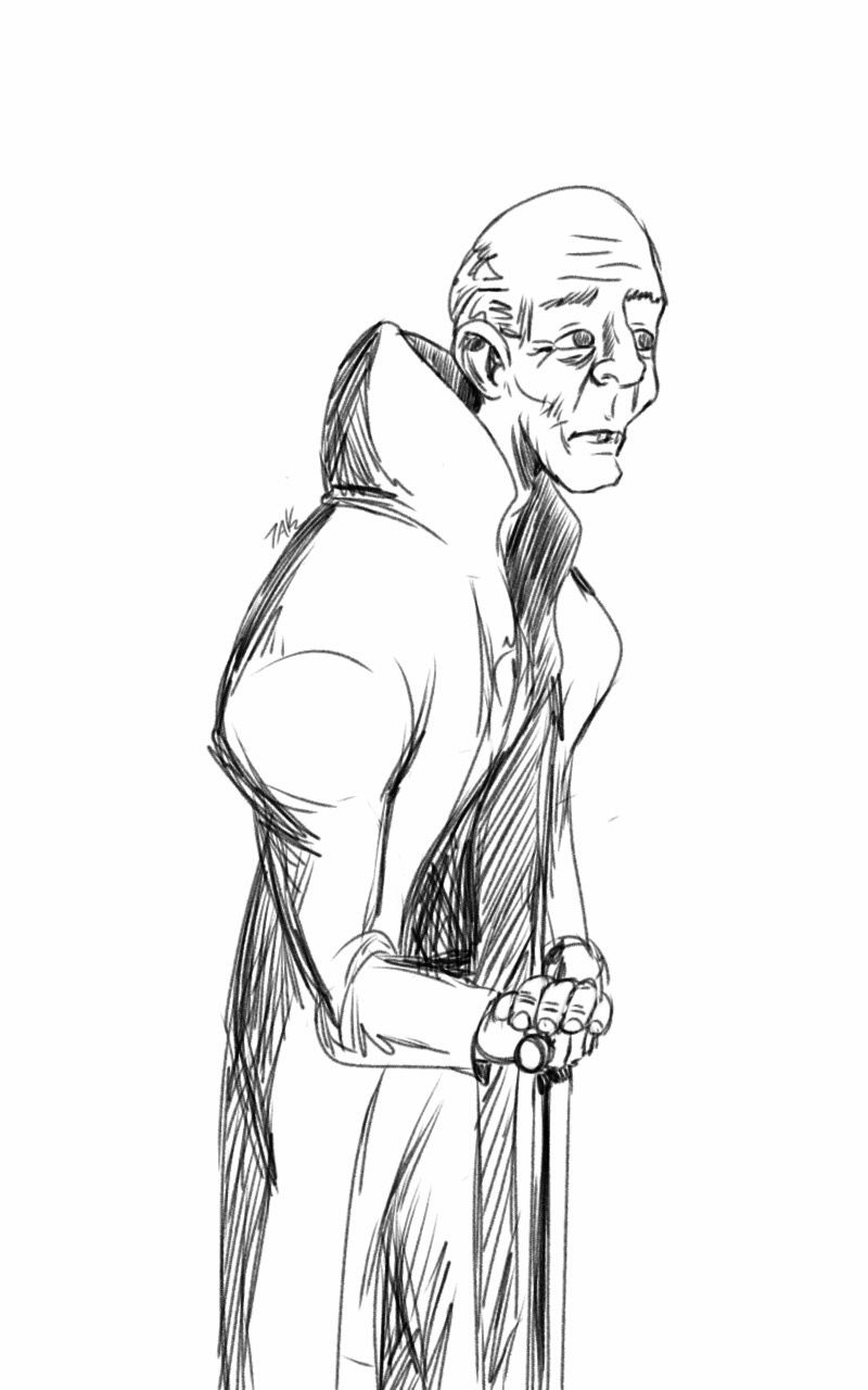 Daily Sketch: The Wise Old Man in a Big Coat