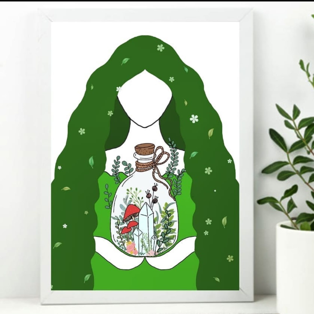 Enchanting Illustration of a Feminine Forest