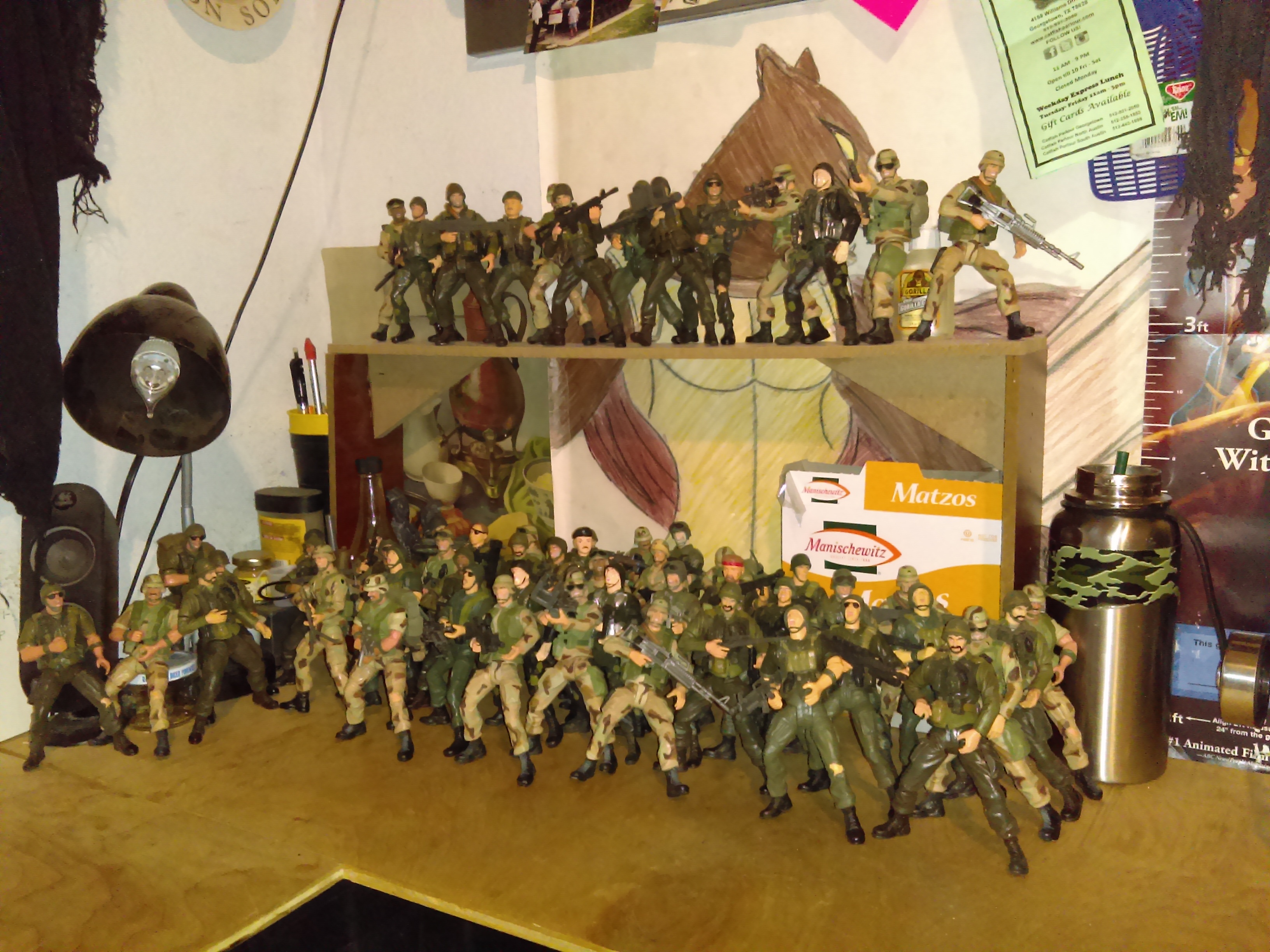 A showcase of my impressive soldier collection.