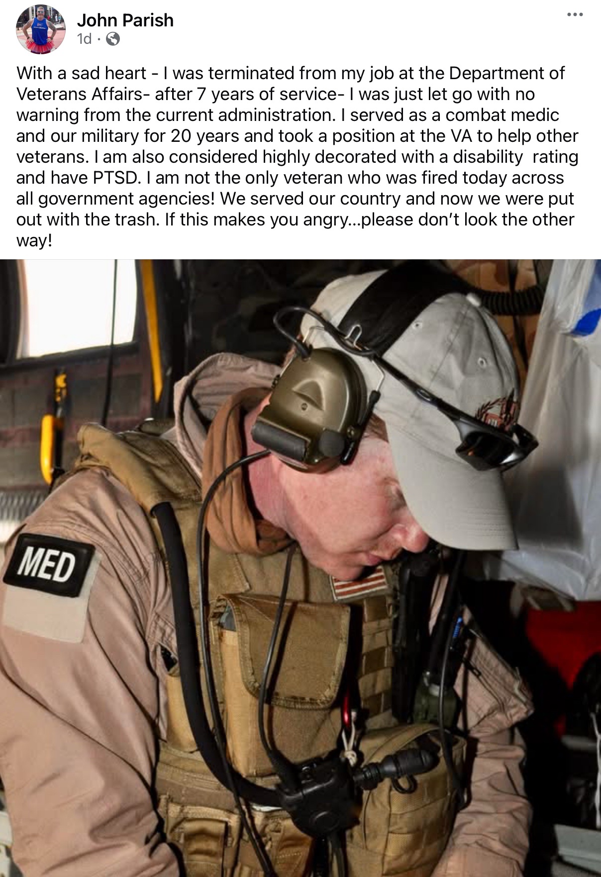 He wasn't a Trumper, just a proud Veteran