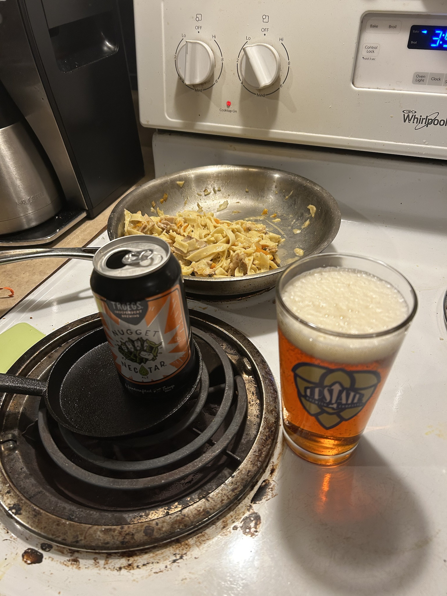 Delicious Homemade Pasta with a Side of Nugget Nectar