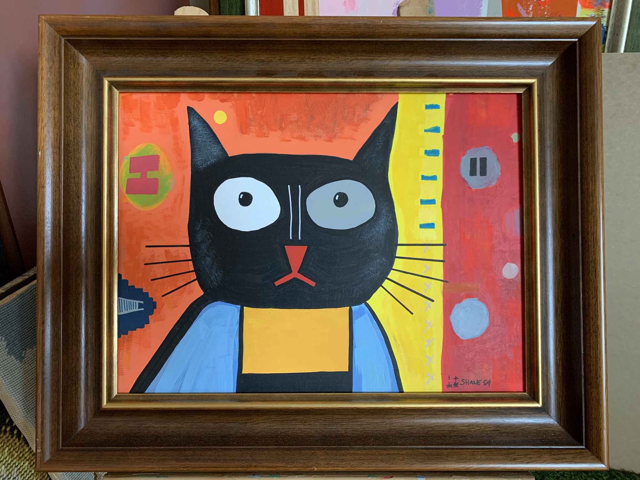 Art featuring a perplexed cat: Can you relate to this feline confusion?