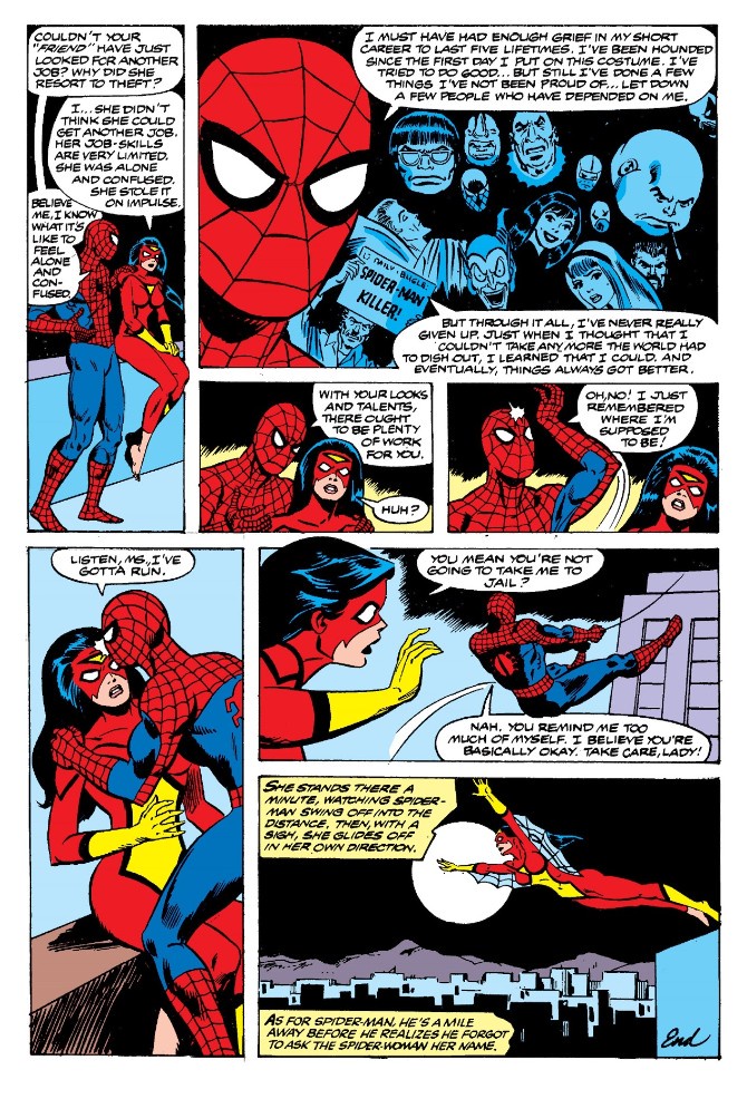 Spider-Man Shows His Gentle Side to Spider-Woman!