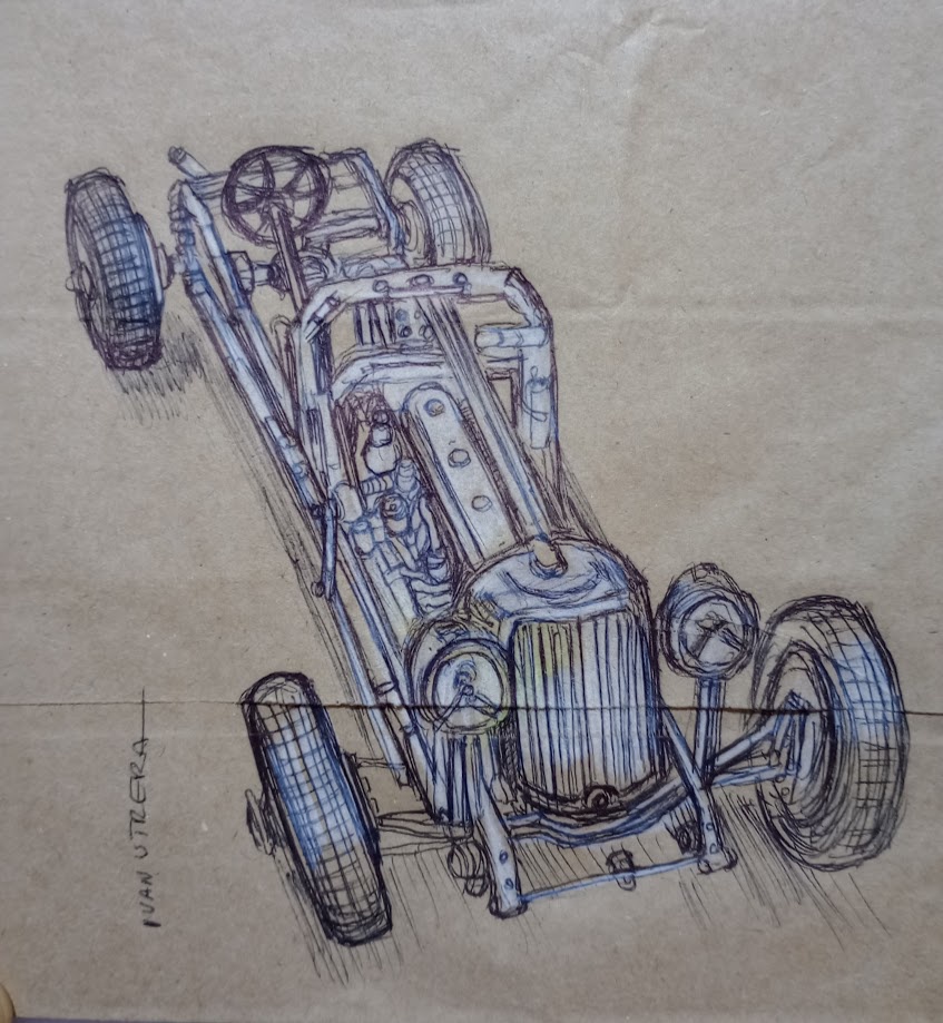 Sketching a car: the artistic process