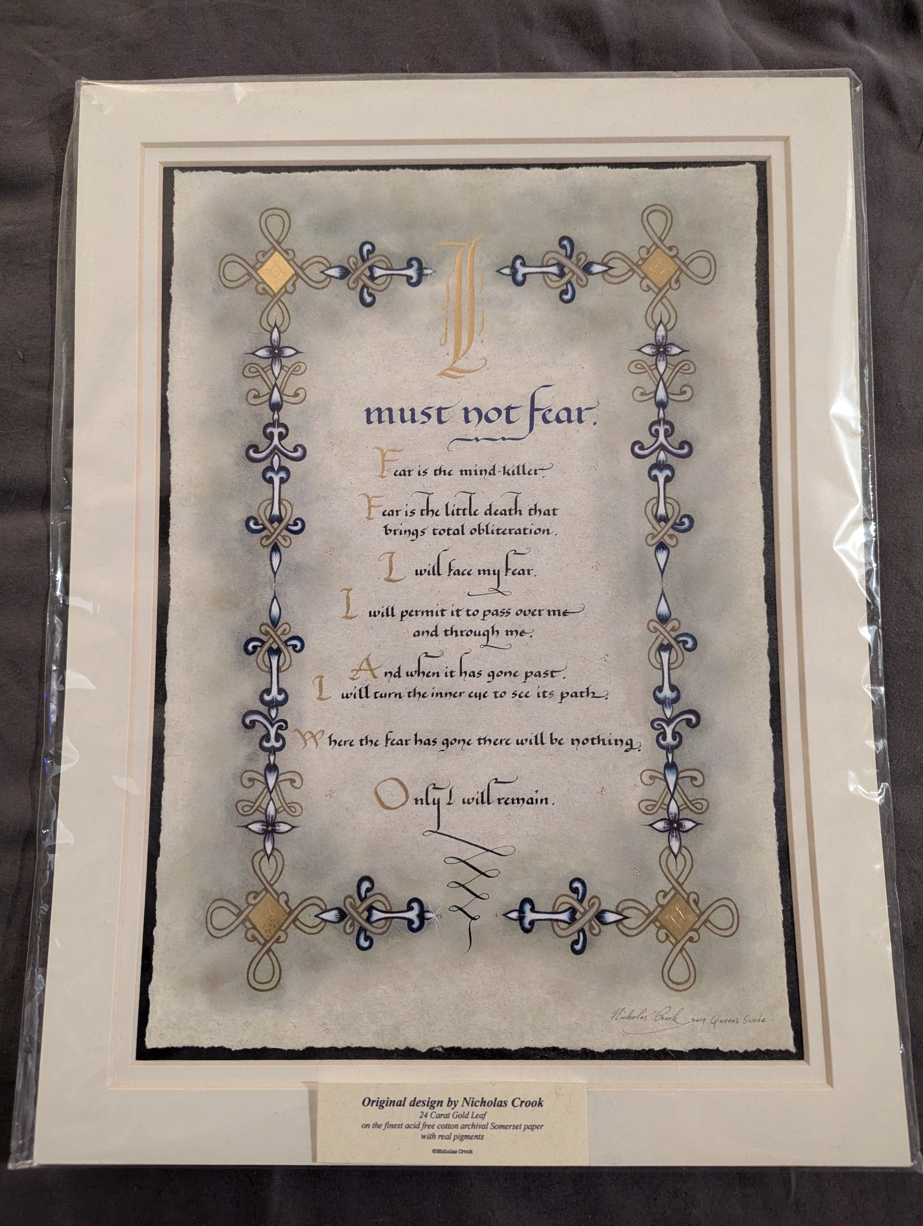 The Benne Gesserit Litany: A Design by Nicholas Crook