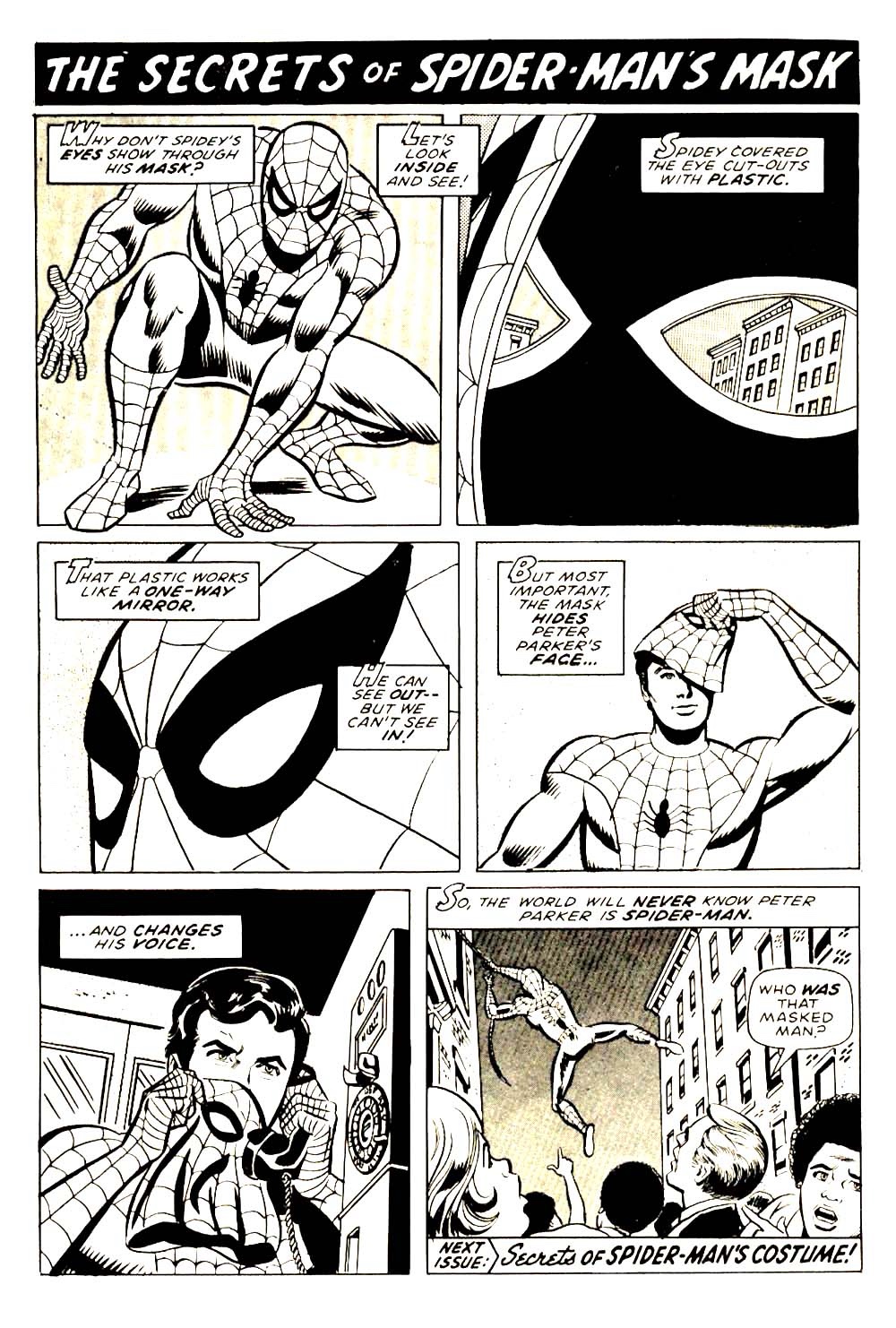 Unveiling the mysteries behind Spider-Man's iconic mask in Spidey Super Stories #1.