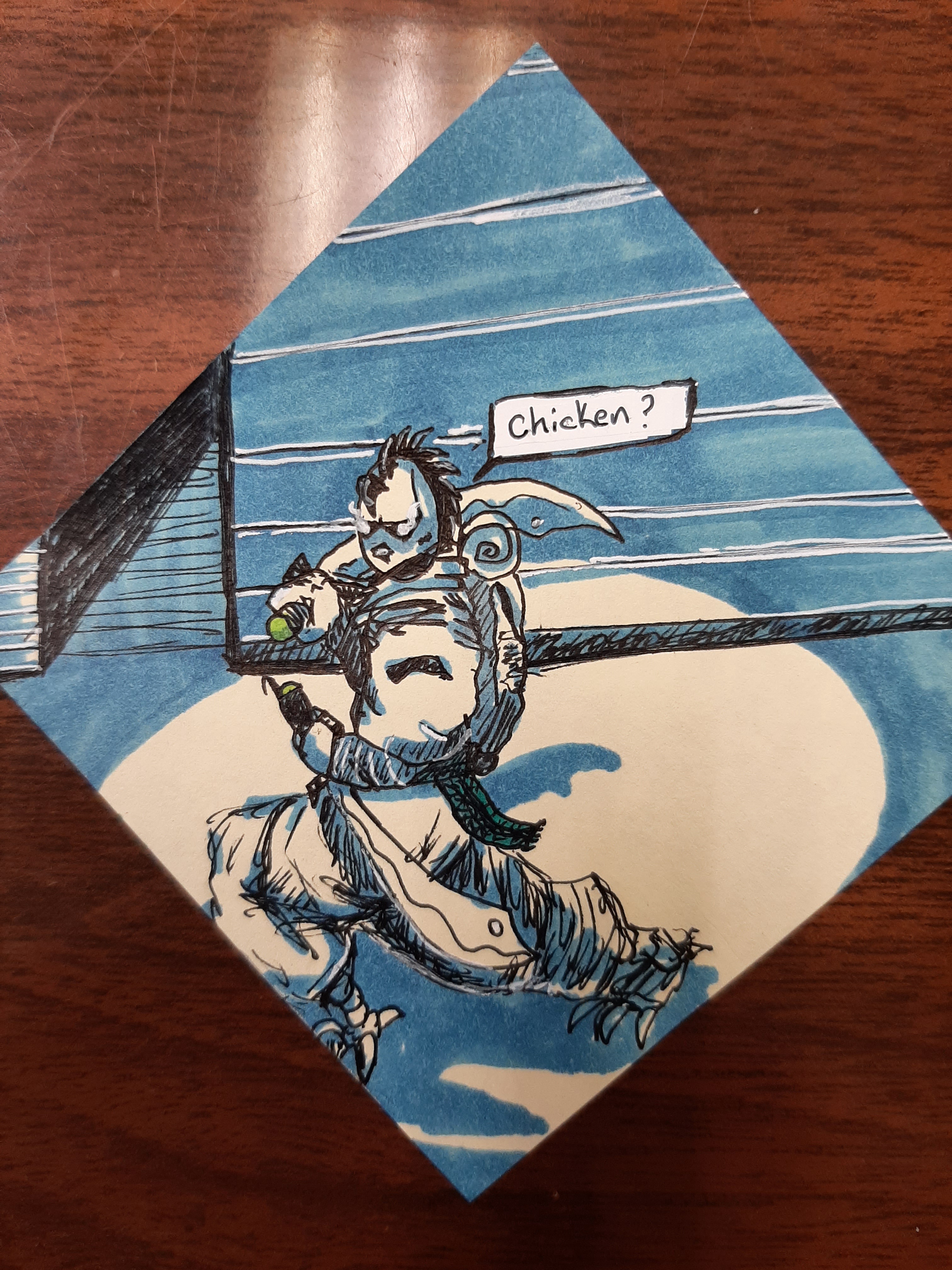 The Chicken Man with Post-it Notes: A Quirky Character