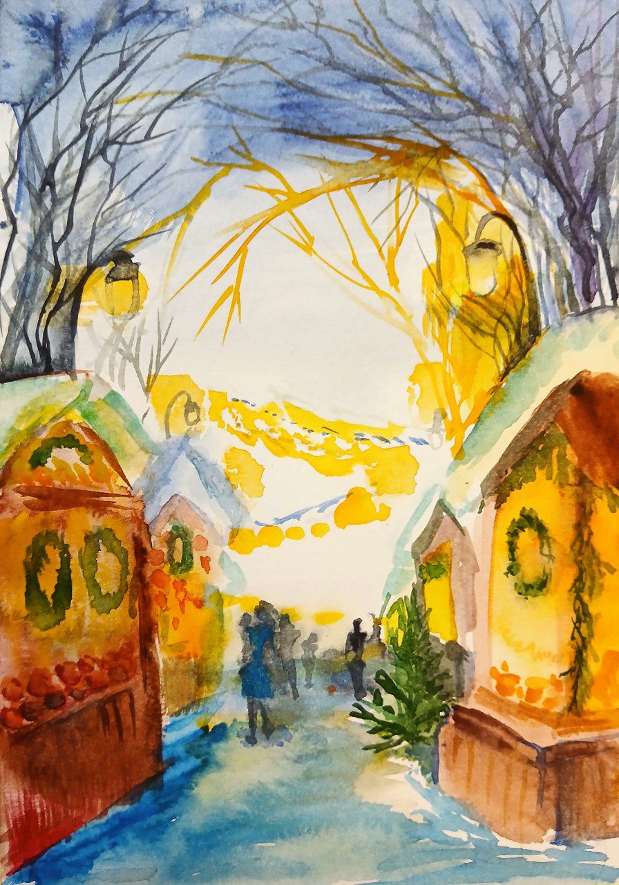 Check Out My Watercolor Art Inspired by the Christmas Market