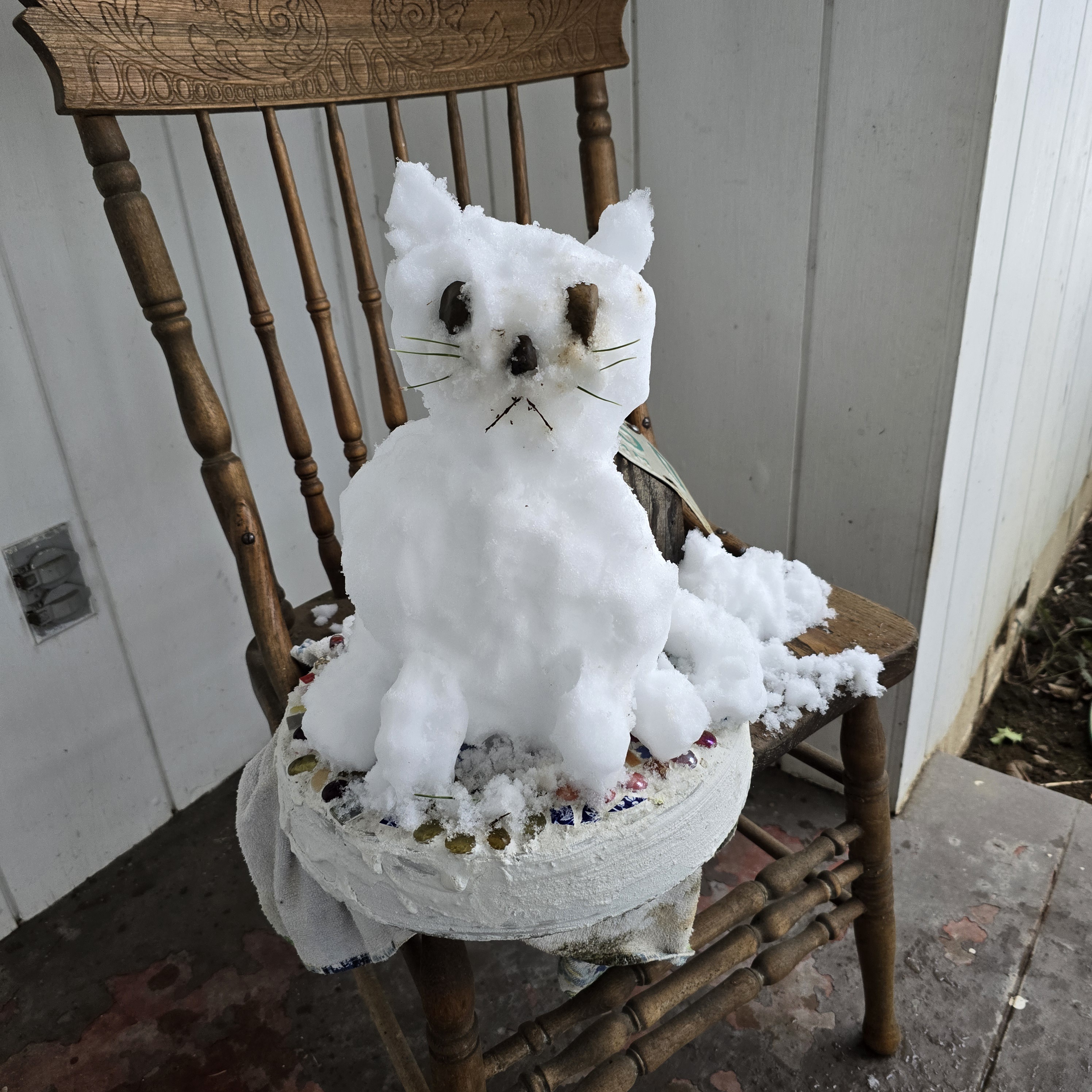 It hardly ever snows here, so I crafted a cat instead!