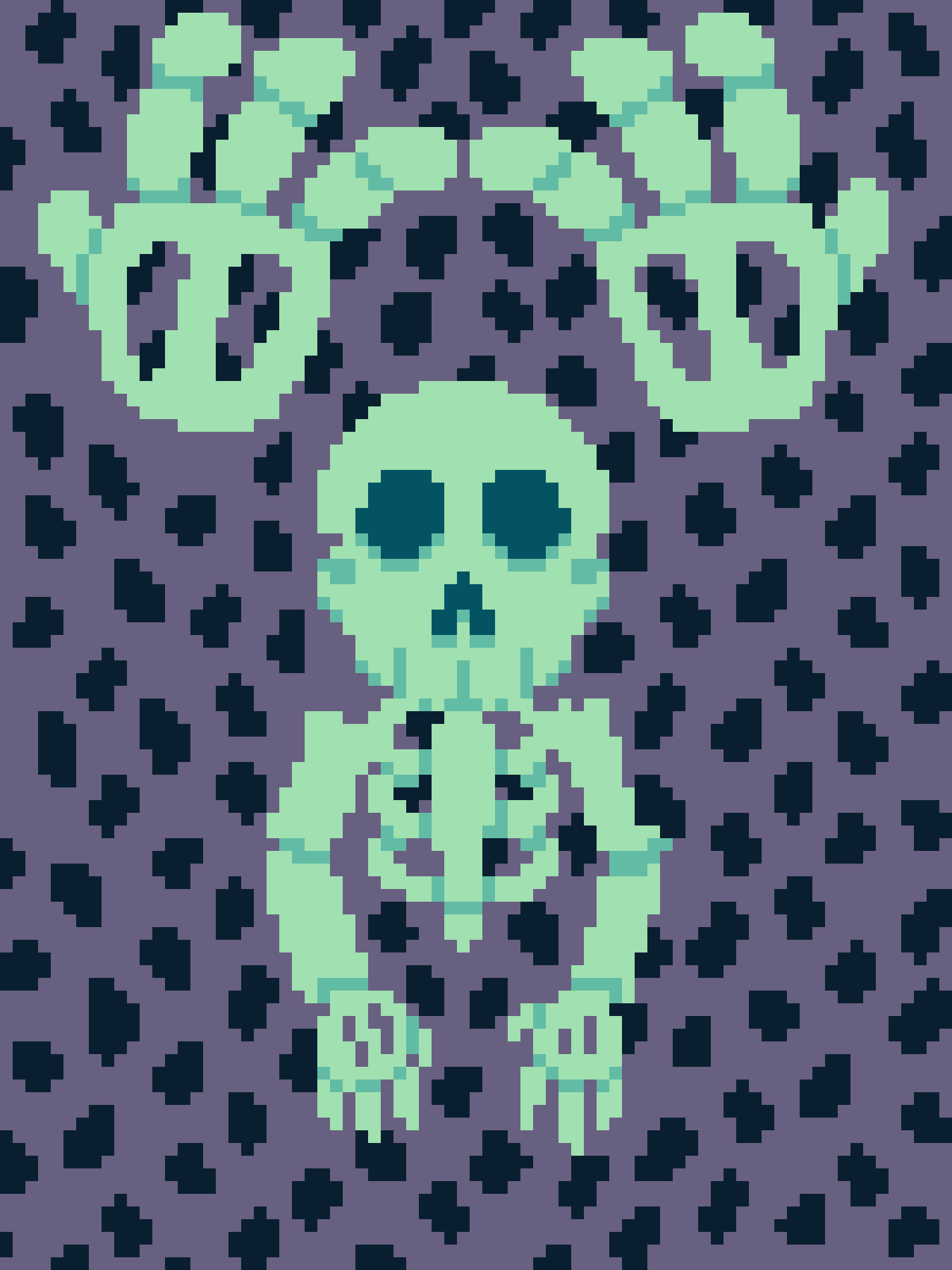 Pixel Art of a Spooky Ghoul Skeleton