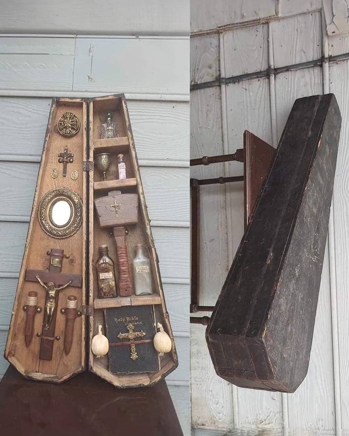 A Vampire Hunter kit could be the perfect quirky decoration for Halloween or a hilarious gag gift for your Goth neighbors!