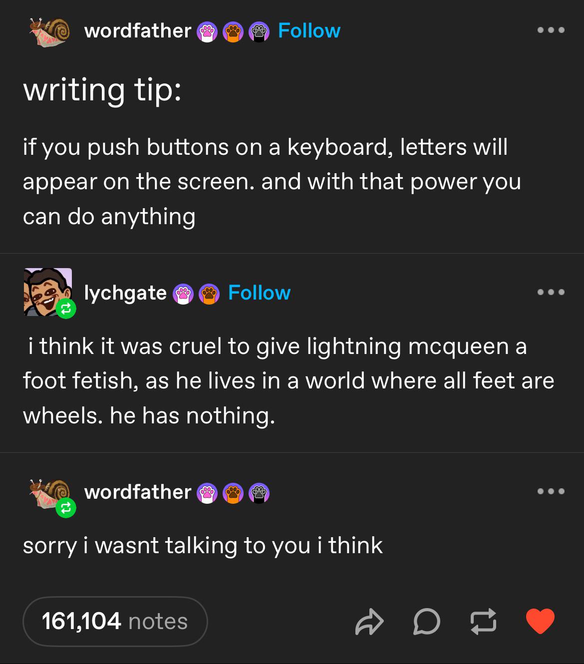 A valuable tip for aspiring writers