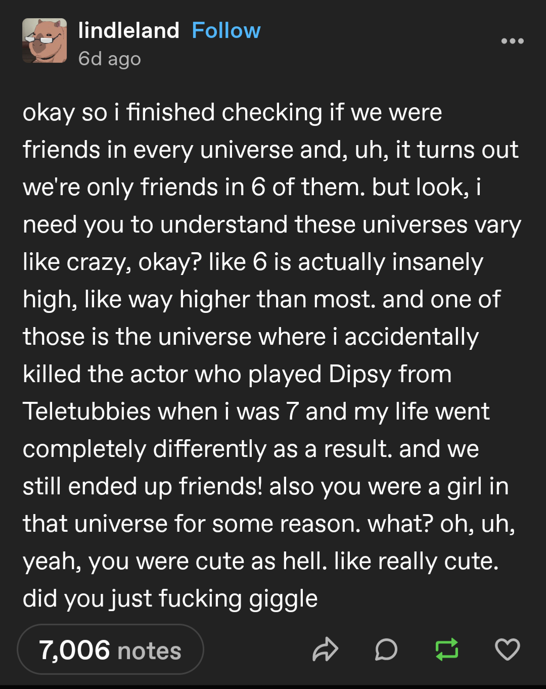 Friends Across Every Universe: A Cosmic Connection