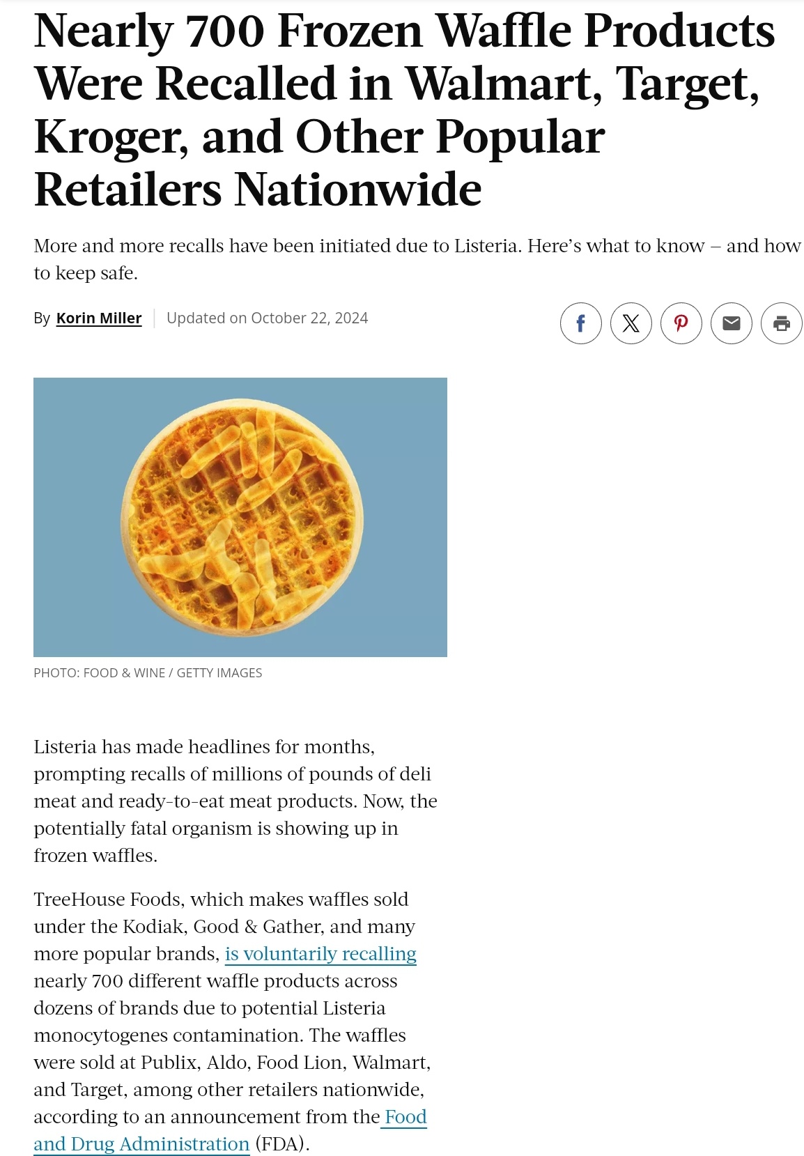 Attention: Nearly 700 Frozen Waffle Products Recalled from Major Retailers!