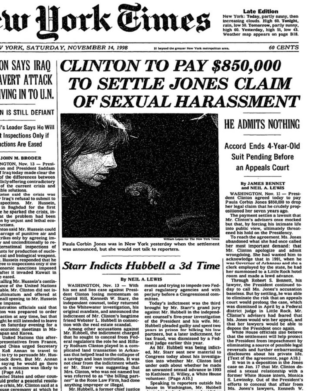 A Historic Moment: Bill Clinton's $850,000 Settlement with Paula Jones
