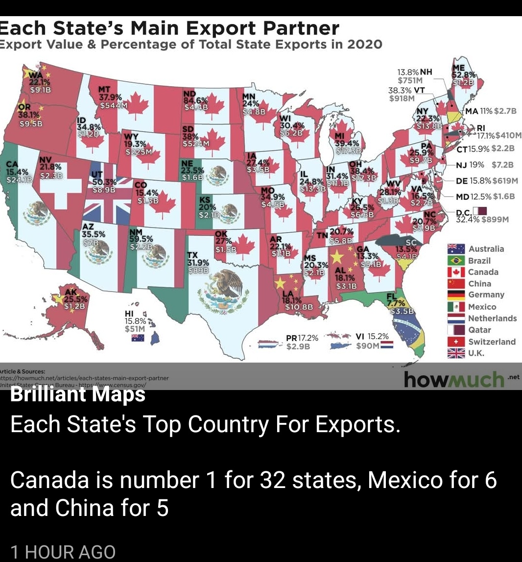 Mapping Each State's Top Export Country