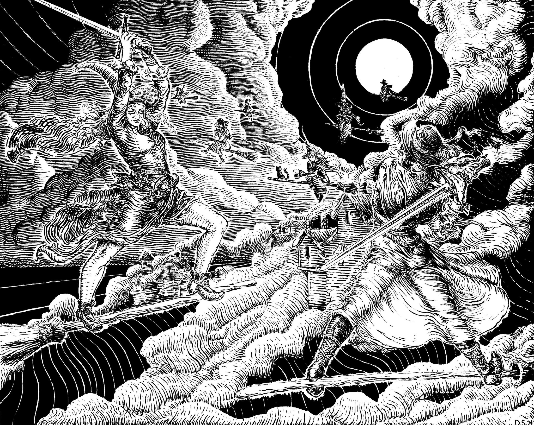 The Witches' Duel: A Halloween Drawing I Finally Finished