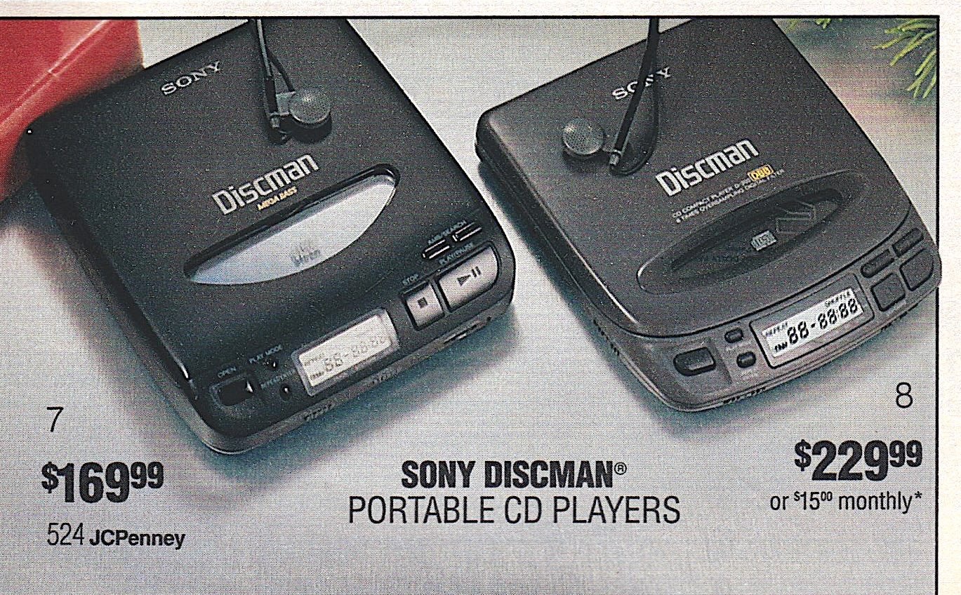 Throwback to the 1991 Sony Discman Ad at JCPenney