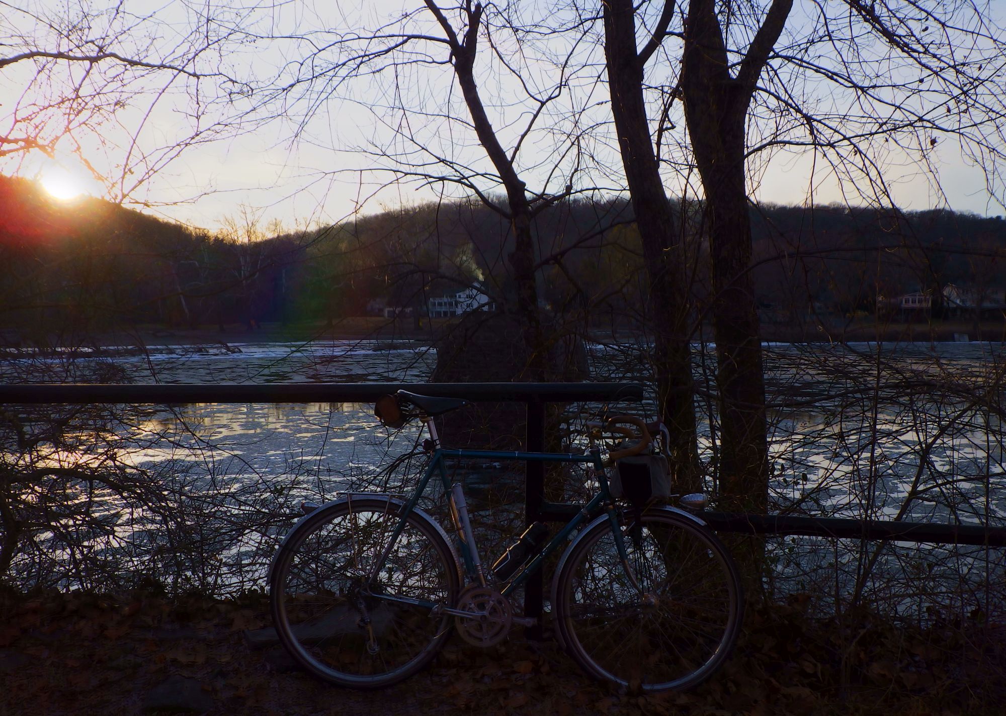 A frosty view of the ice-covered Delaware River