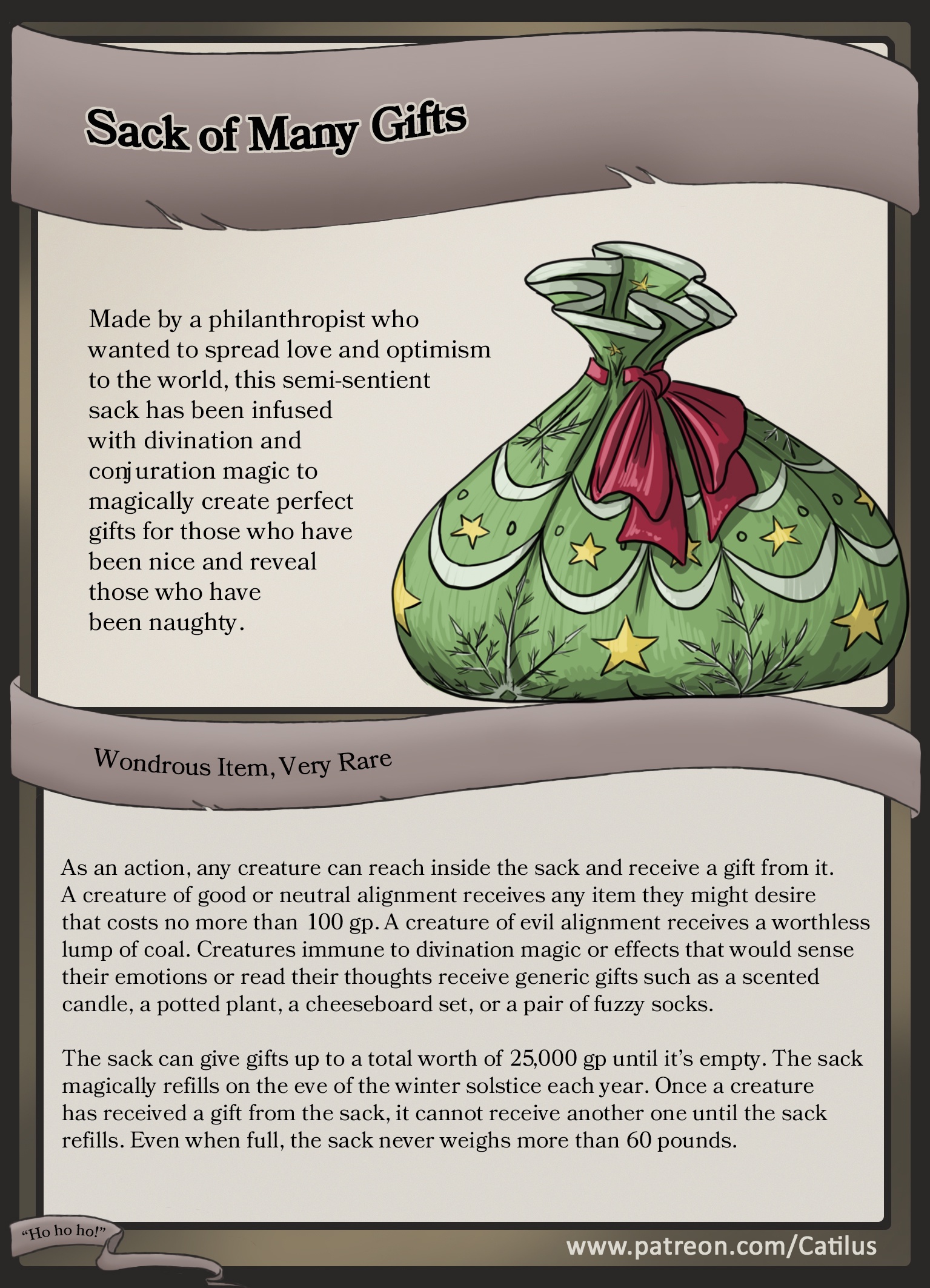 The Sack of Many Gifts: A D&D Treasure
