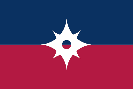 Innovative Interlingua Flag Concept: Spiky Compass Design