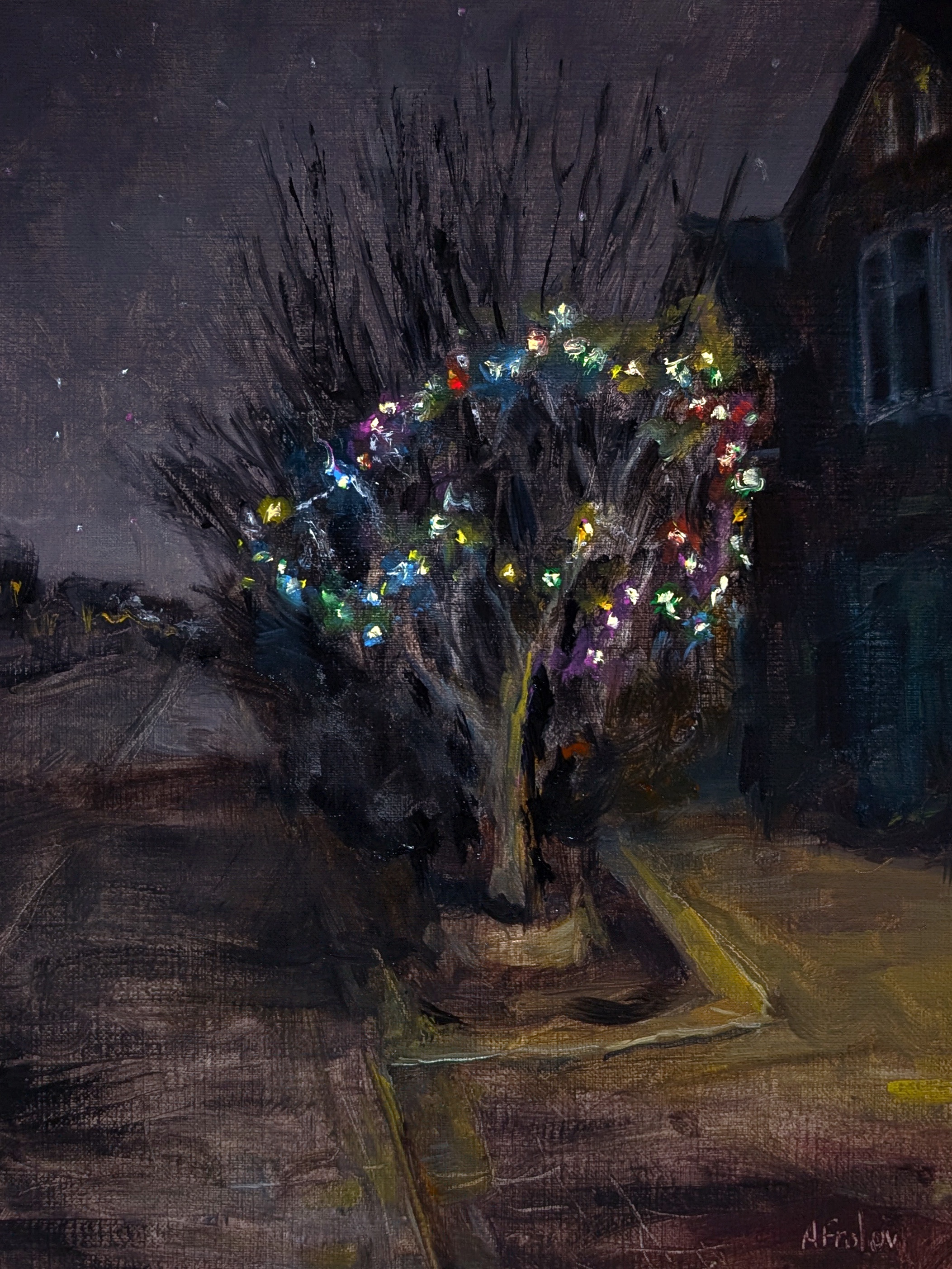 Behold my oil painting: Lights in all their glory