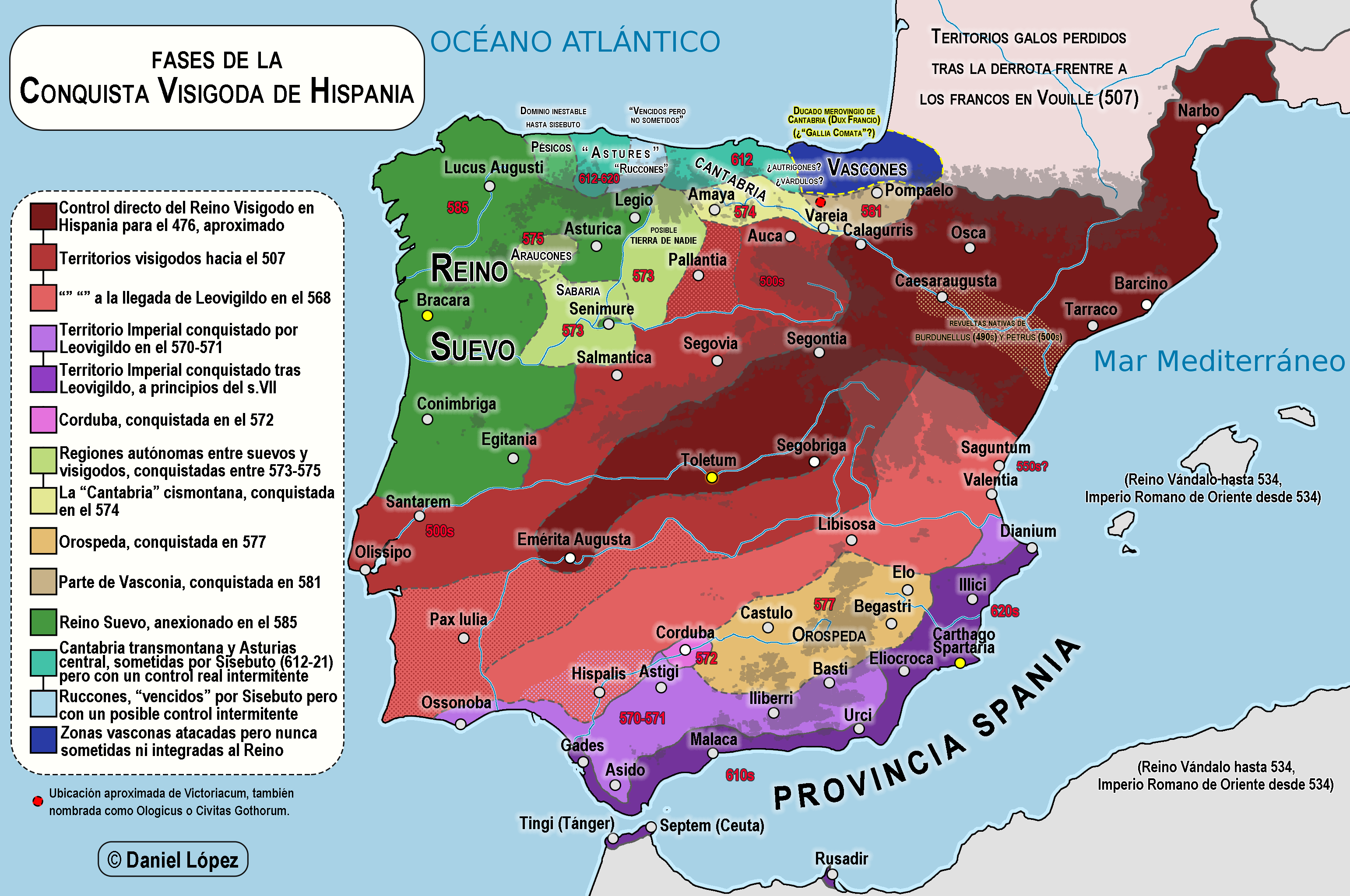 Map: The Visigoth Conquest of Hispania