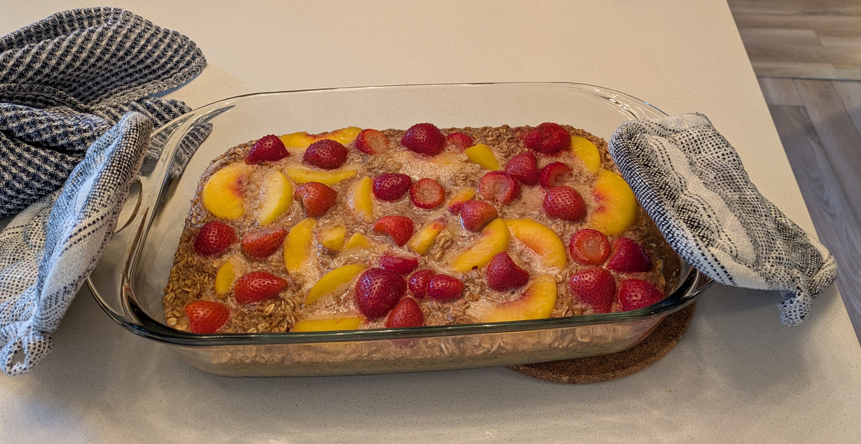 Deliciously baked cobbler fresh out of the oven