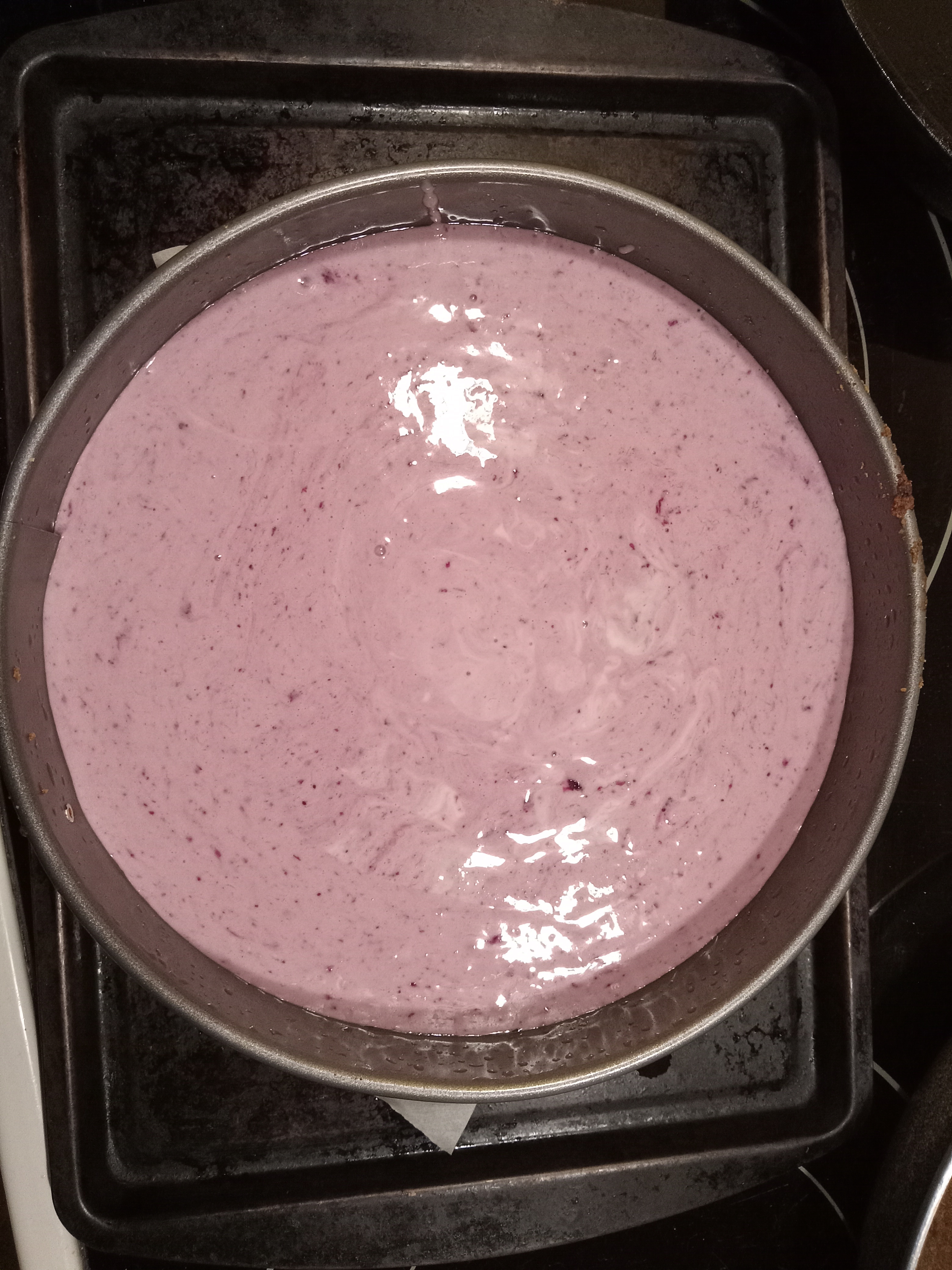 Today I crafted a delicious blueberry banana cheesecake from scratch