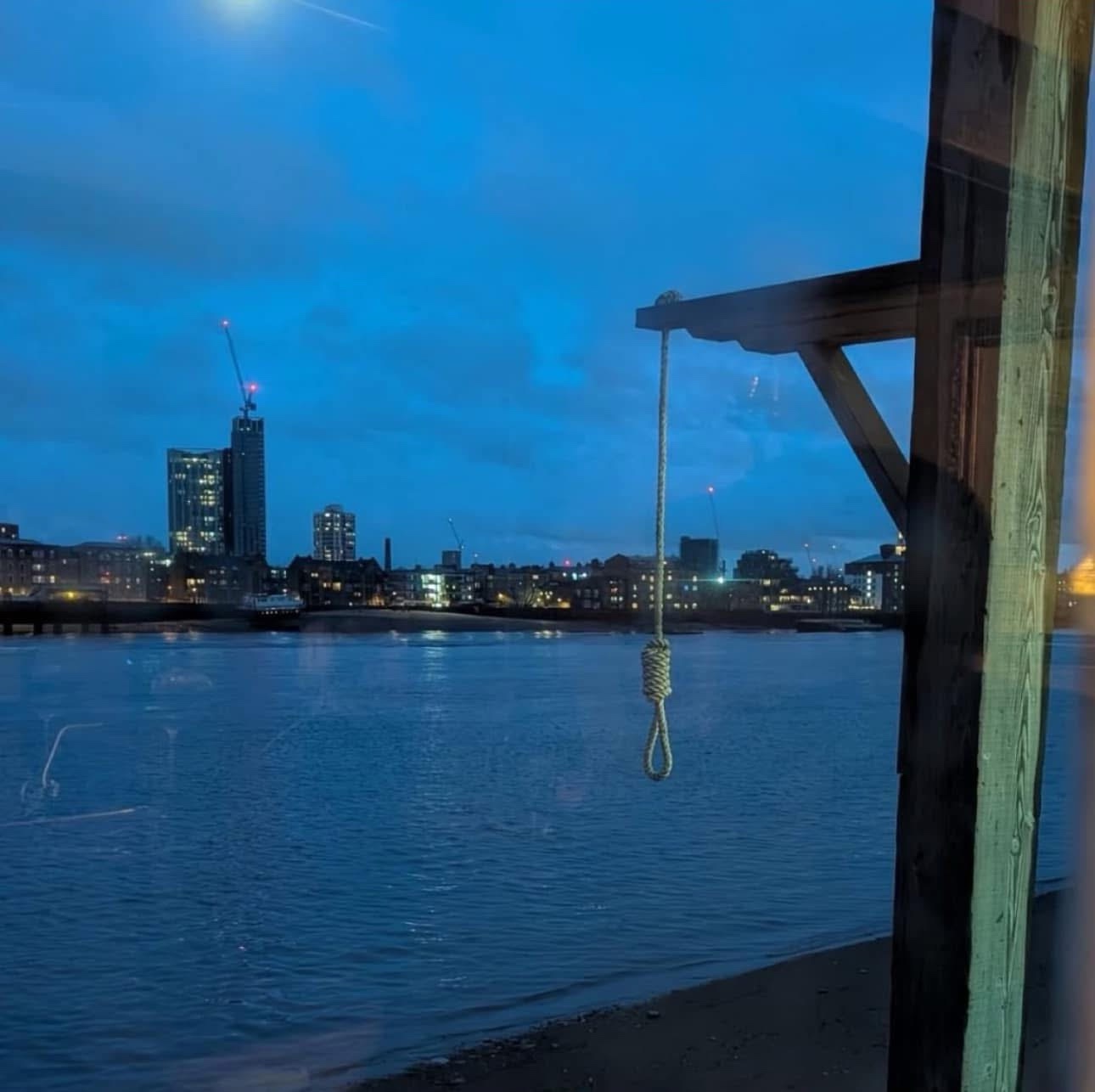 The infamous hangman's noose at The Prospect Of Whitby, London's historic riverside pub since 1520.